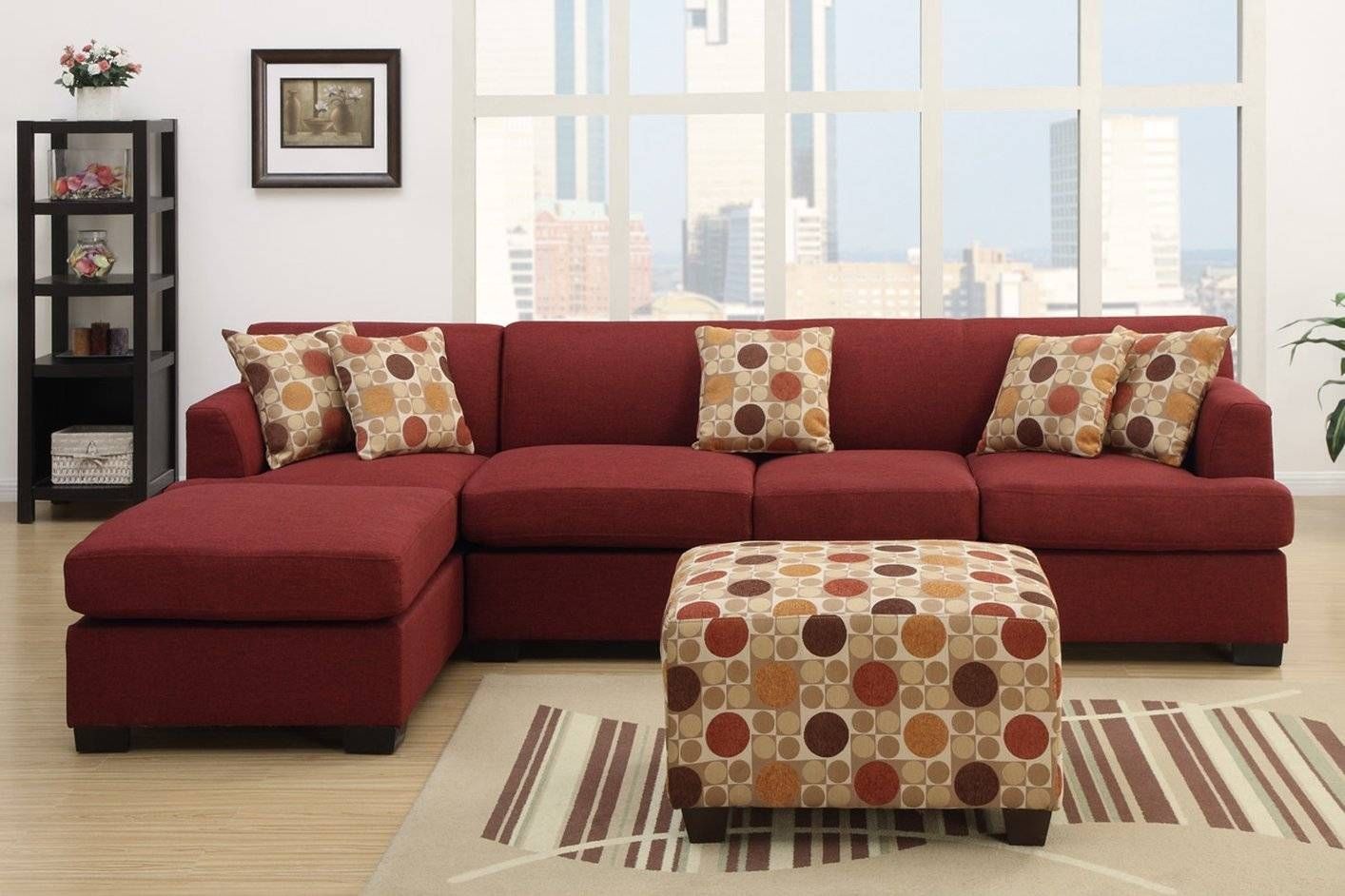 Montreal Iv Red Fabric Sofa – Steal A Sofa Furniture Outlet Los Regarding Red Sofa Chairs (Photo 3 of 30)