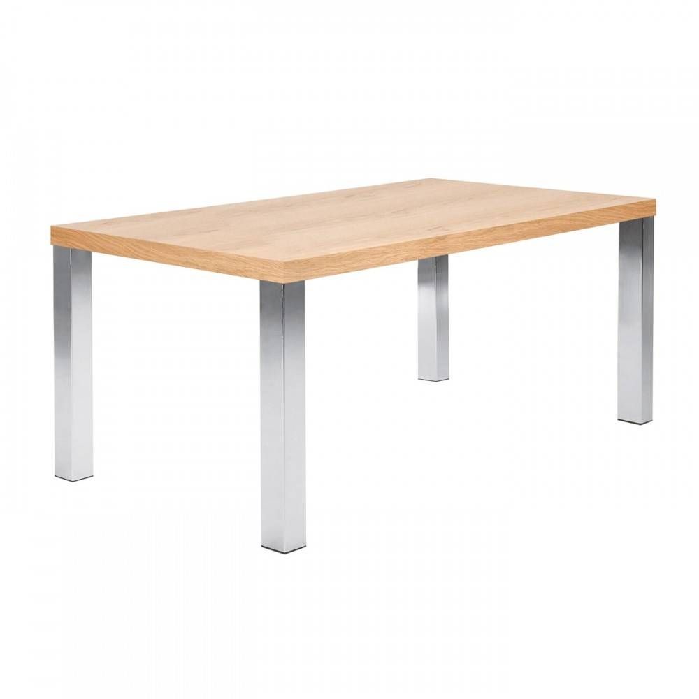 Multi Dining Table | Chrome Legs | Oak Top, Tema Home – Modern In Coffee Tables With Chrome Legs (View 16 of 30)