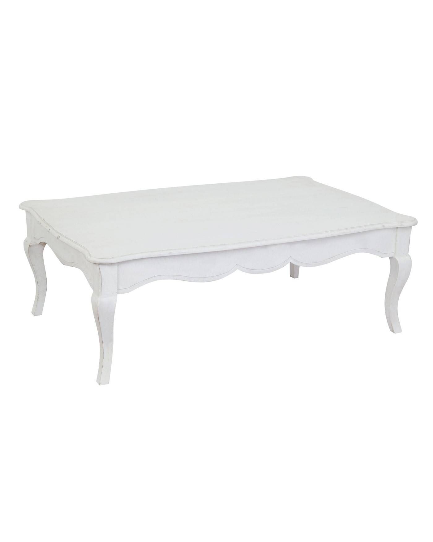 New Orleans Distressed White Vintage Coffee Table With Cabriole Inside White Retro Coffee Tables (View 2 of 30)