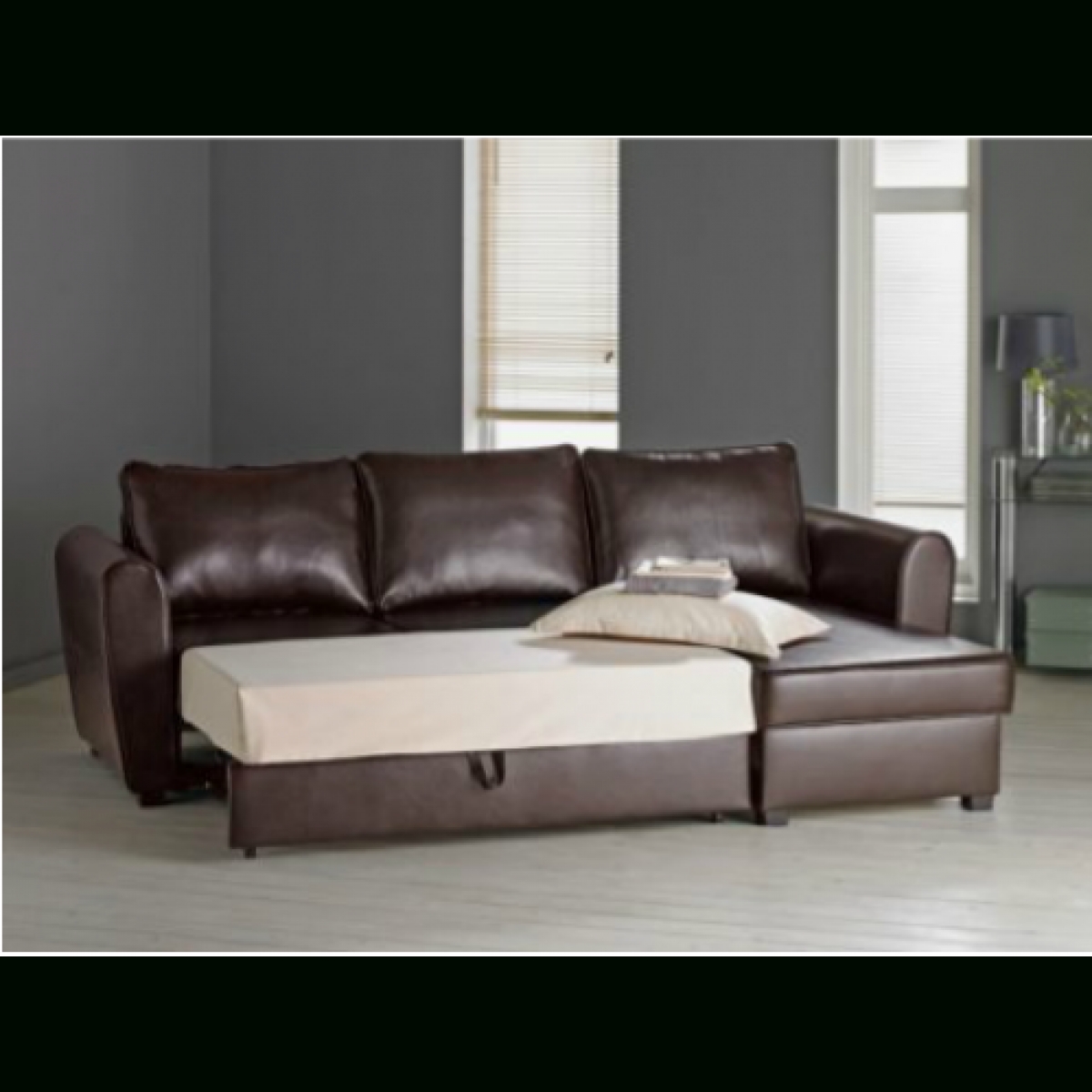 New Siena Fabric Corner Sofa Bed With Storage – Charcoal Regarding Corner Couch Bed (View 10 of 30)