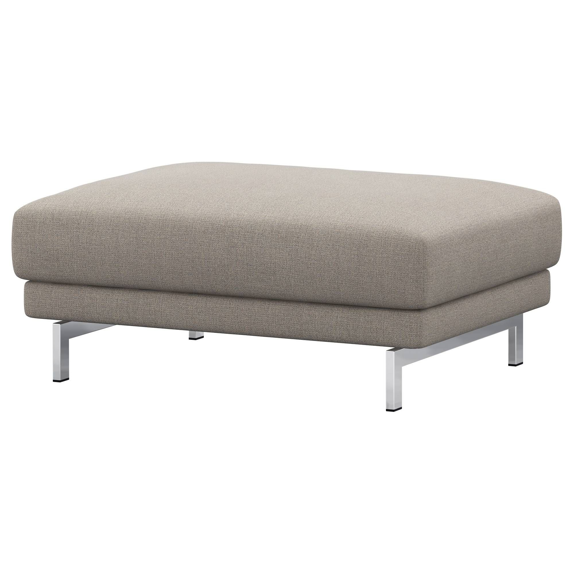 Nockeby Footstool Tenö Light Grey/chrome Plated – Ikea Within Fabric Footstools (View 4 of 30)