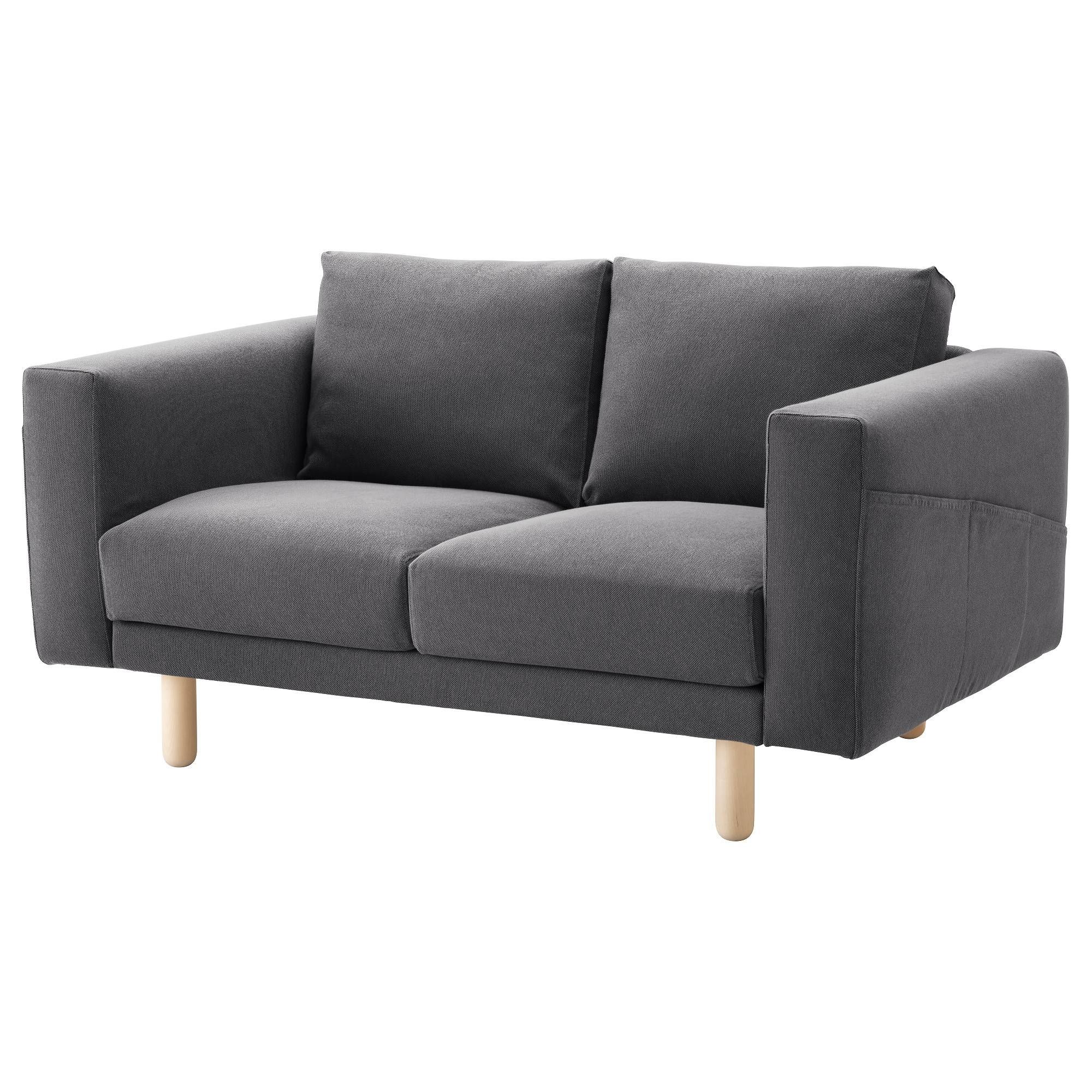 Norsborg Two Seat Sofa Finnsta Dark Grey/birch – Ikea Regarding Fabric Sofas (Photo 10 of 30)