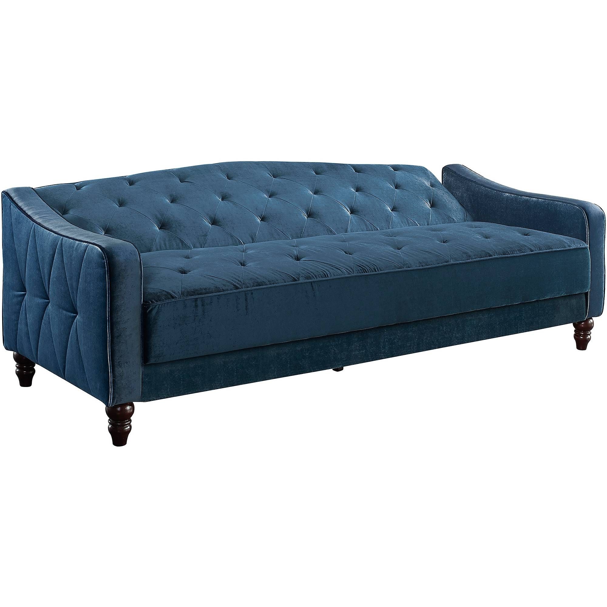 Novogratz Vintage Tufted Sofa Sleeper Ii, Multiple Colors Intended For Blue Tufted Sofas (View 17 of 30)