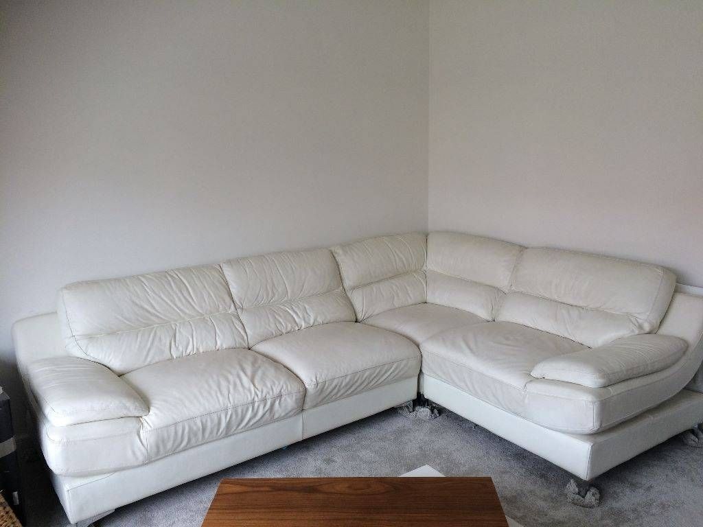 Off White Leather Corner Sofa From Sofology | In Laindon, Essex Pertaining To White Leather Corner Sofa (View 20 of 30)