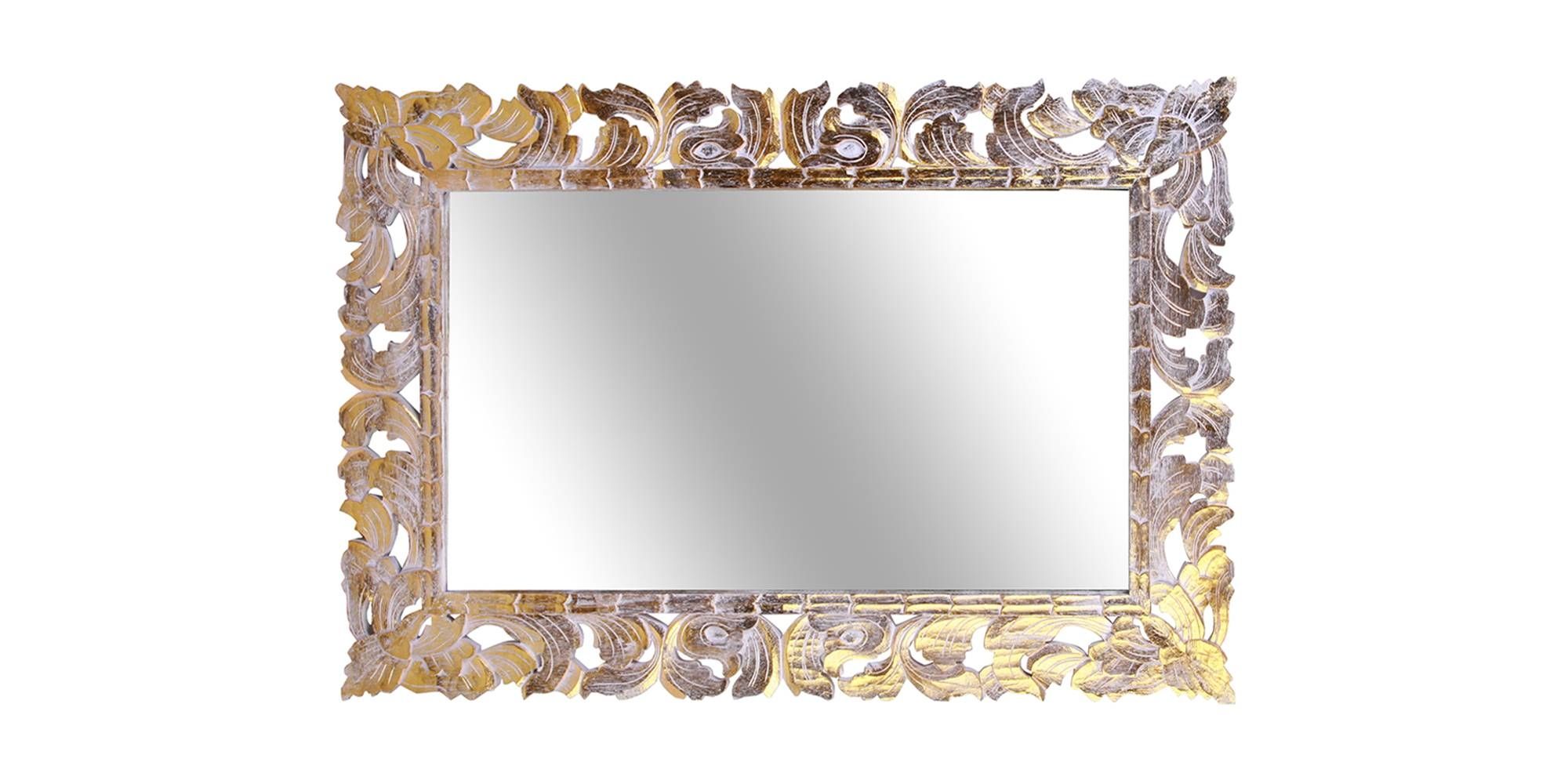 Omnia Craft – Bali – Rectangular Gilded Mirror Pertaining To Gilded Mirrors (Photo 3 of 25)