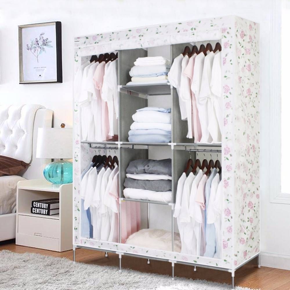 Online Get Cheap Metal Wardrobes  Aliexpress | Alibaba Group Intended For Double Canvas Wardrobe Rail Clothes Storage Cupboard (Photo 15 of 30)