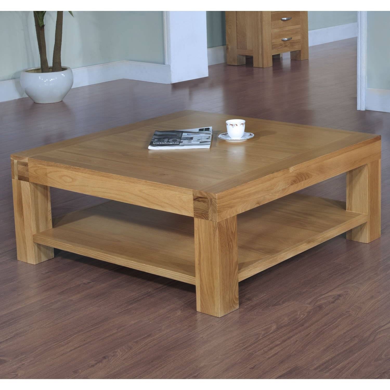 Orly Oak Square Coffee Table With Drawers | Coffee Tables Decoration Within Oak Square Coffee Tables (Photo 1 of 30)