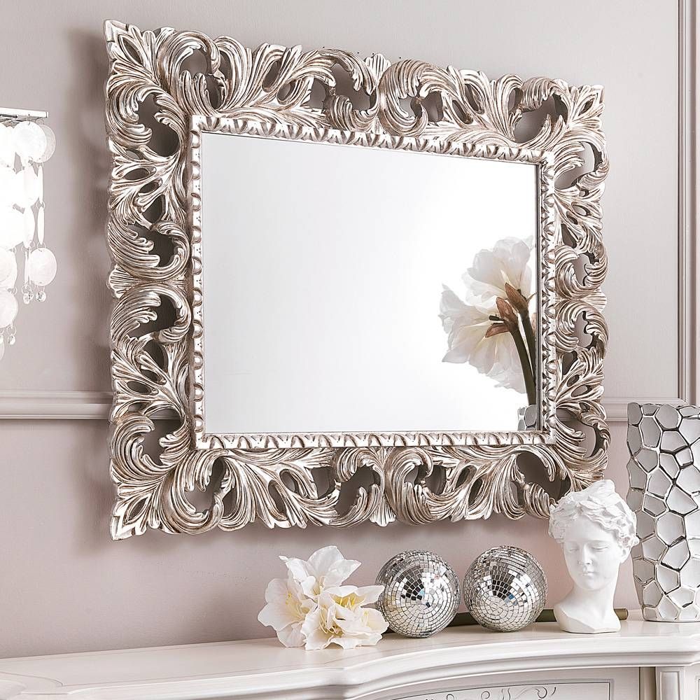 Ornate Silver Bathroom Mirror (View 7 of 25)