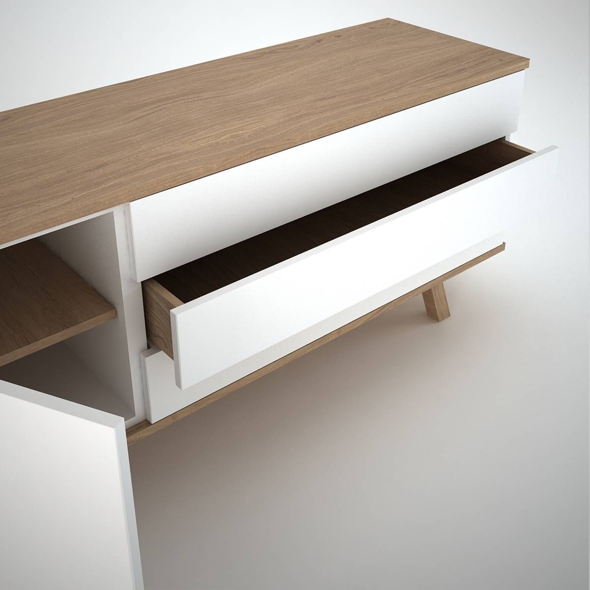 Ottawa Sideboard (1+3) White – Join Furniture For Contemporary Oak Sideboards (View 21 of 30)
