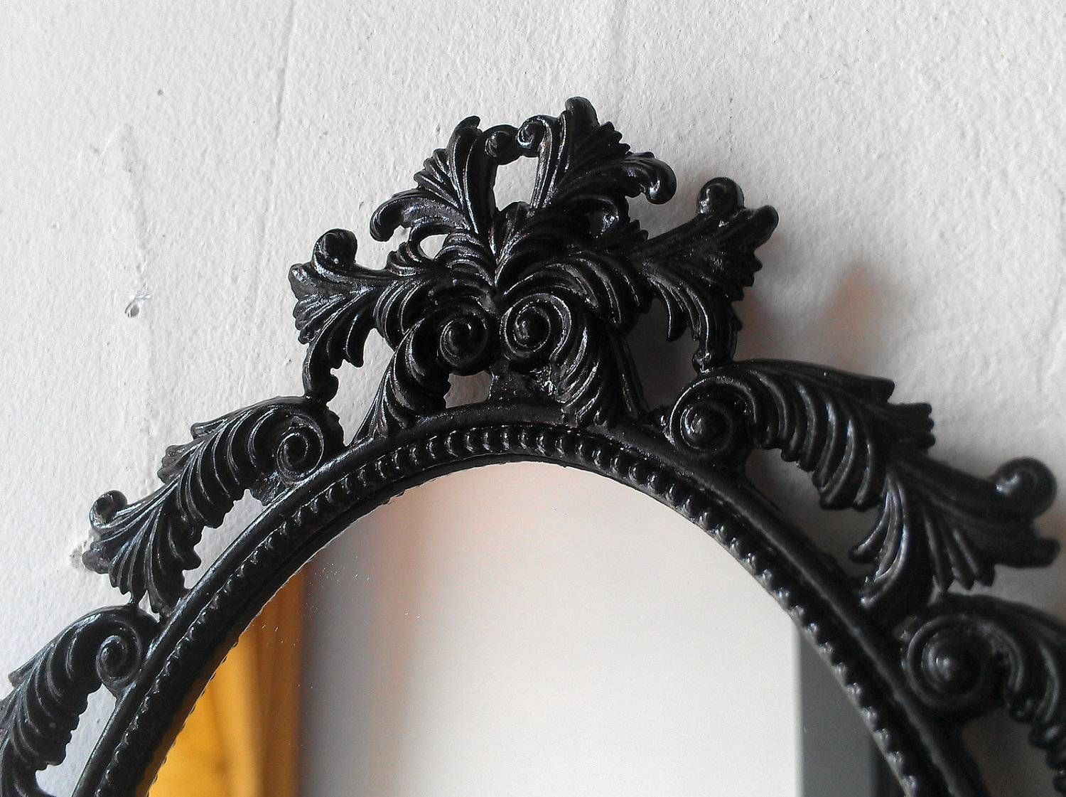 Oval Black Framed Mirror – Harpsounds (View 4 of 25)