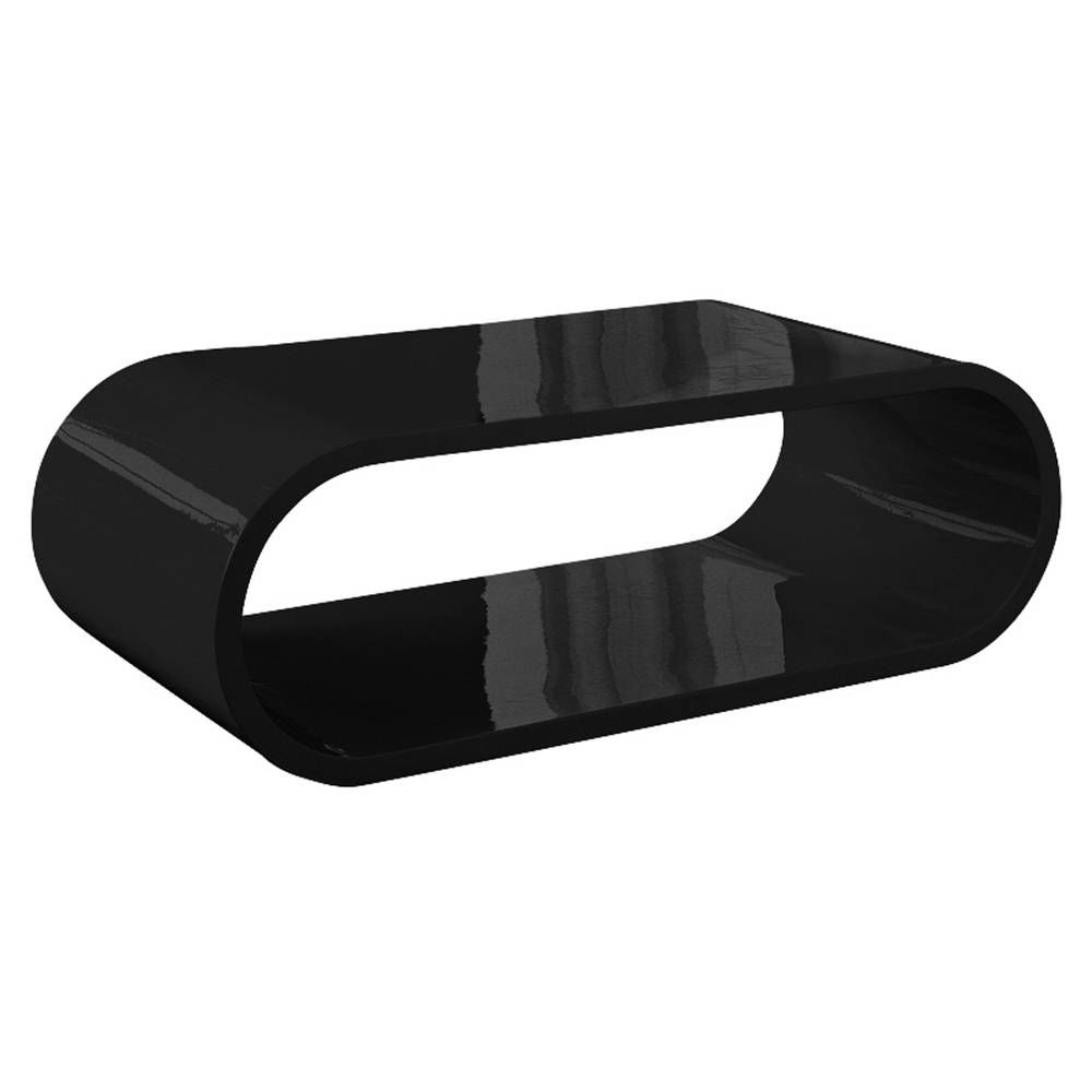 Oval Gloss Coffee Table Black – Dwell Inside White And Black Coffee Tables (View 26 of 30)