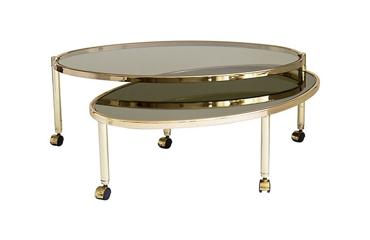 Oval Two Tier Swivel Cocktail Table – Janney's Collection With Swivel Coffee Tables (View 30 of 30)
