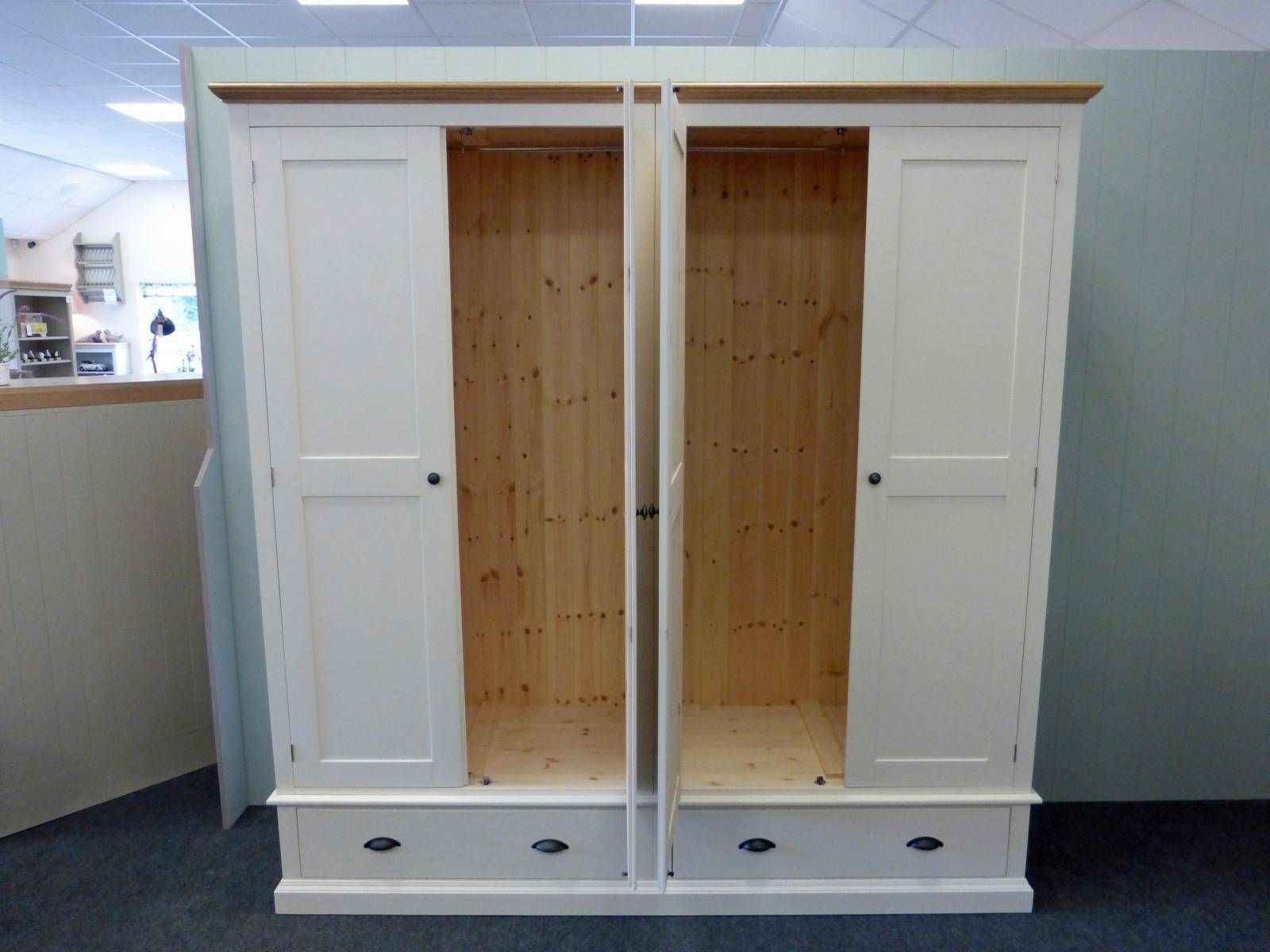 Painted Tall Quad Wardrobe – Painted – Wardrobes – Pine Shop Bury Pertaining To Tall Wardrobes (View 8 of 15)