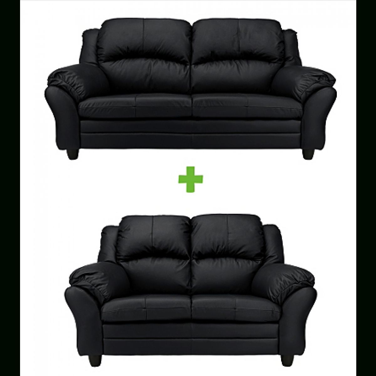 Paloma 3 Seater Sofa + Free 2 Seater Sofa Black – Furnico Village Throughout Black 2 Seater Sofas (View 18 of 30)