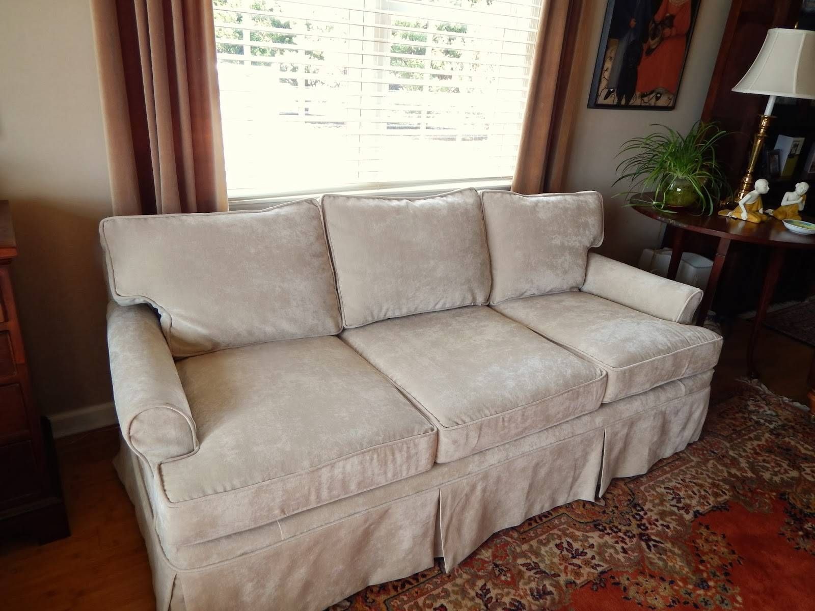 Pam Morris Sews: Velvet Sofa Slipcover Pertaining To Chintz Covered Sofas (Photo 28 of 30)