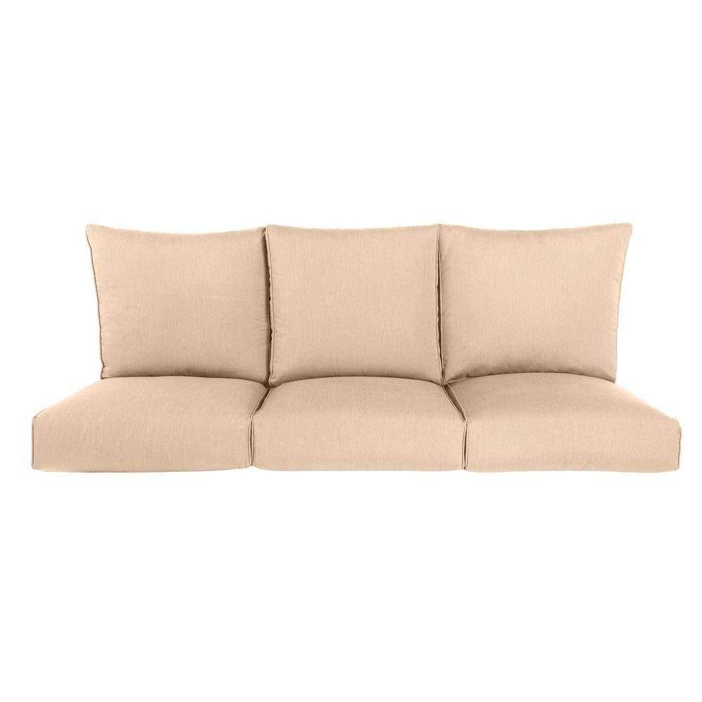 Paradise Cushions Sunbrella Sand 6 Piece Wicker Outdoor Sofa Intended For Sofa Cushions (View 21 of 30)