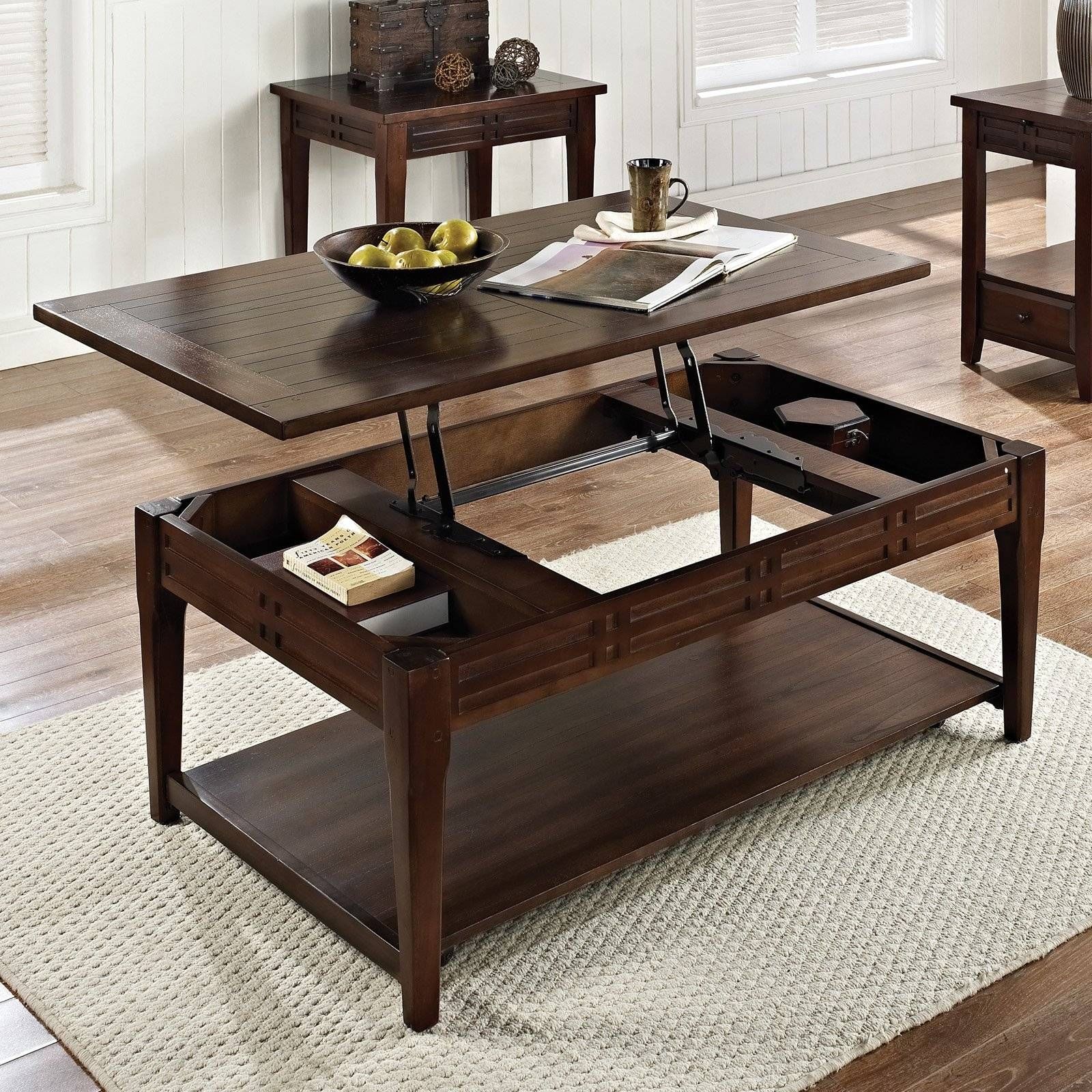 Paula Deen Home Put Your Feet Up Square Tobacco Wood Lift Top With Regard To Pop Up Top Coffee Tables (View 20 of 30)