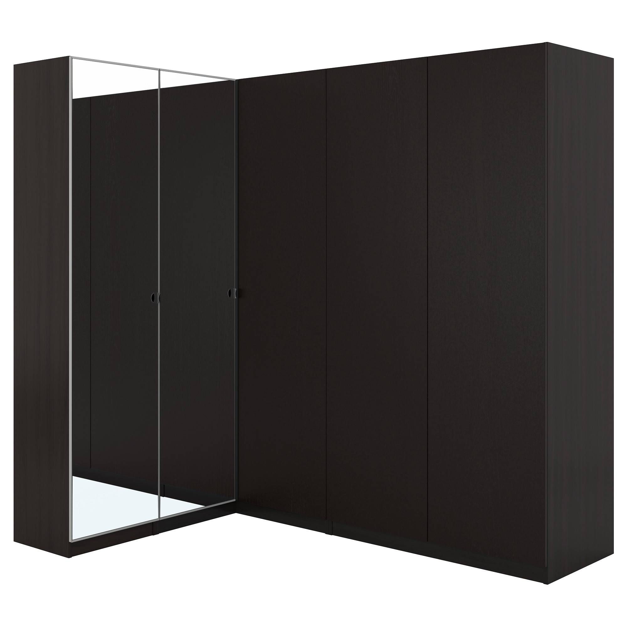 Pax Corner Wardrobe Black Brown/nexus Vikedal 160/188x201 Cm – Ikea Regarding Black Corner Wardrobes (Photo 9 of 15)