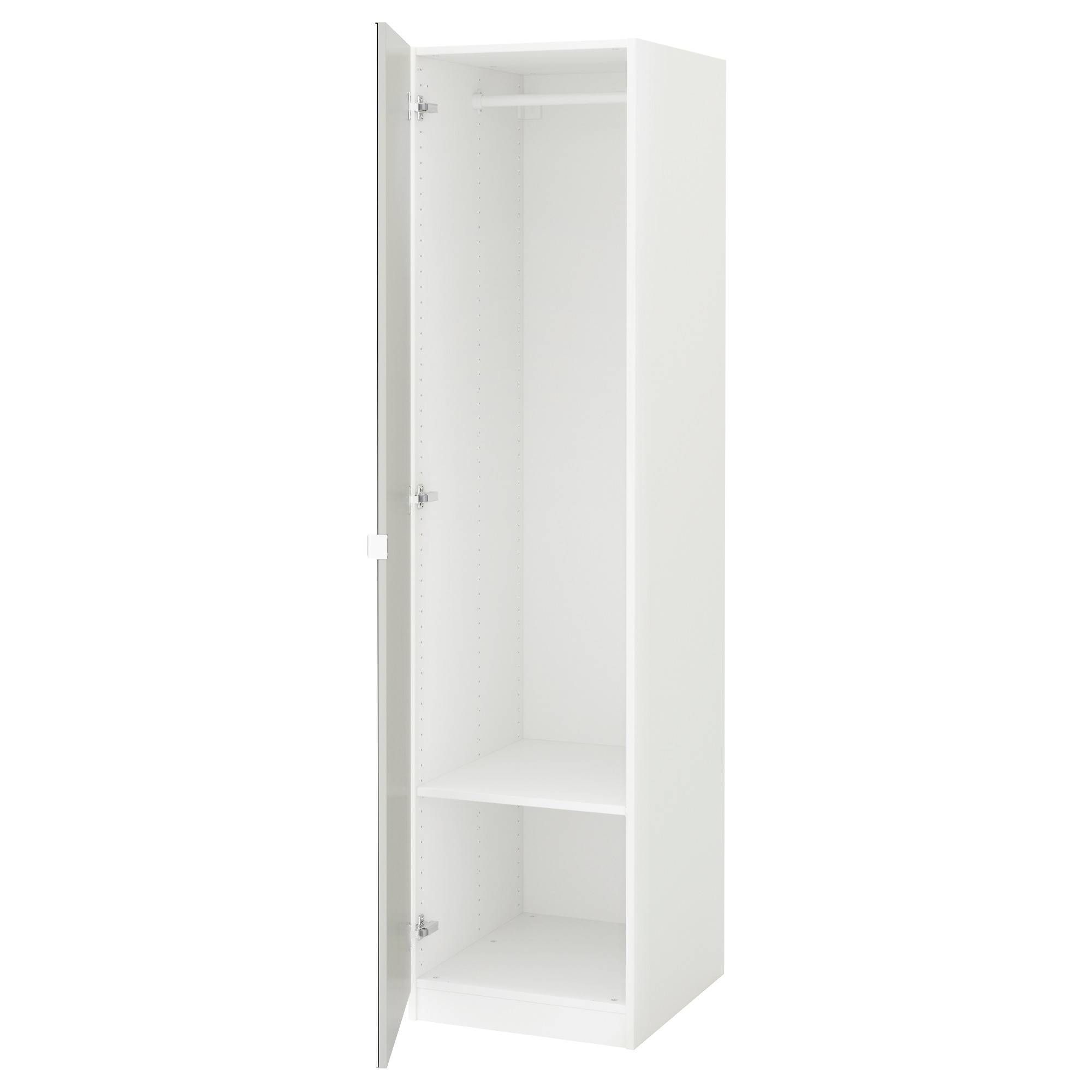 Pax Wardrobe White/vikedal Mirror Glass 50x60x201 Cm – Ikea Intended For Single Wardrobes (View 6 of 15)