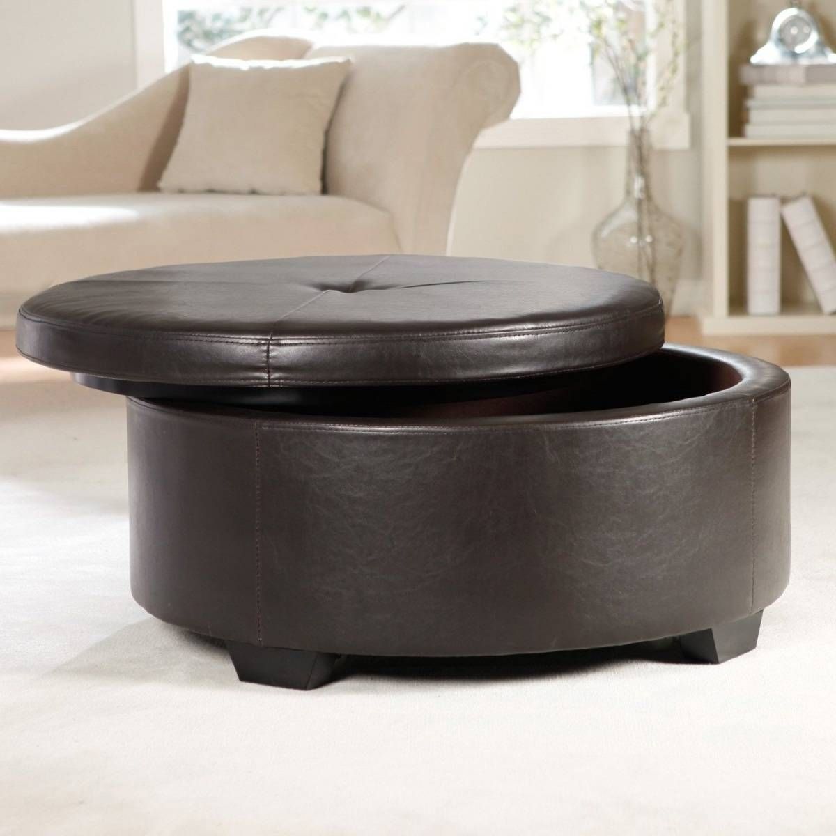 Perfect Coffee Table Storage Ottomans Underneath Throughout Round Coffee Tables With Storages (Photo 25 of 30)