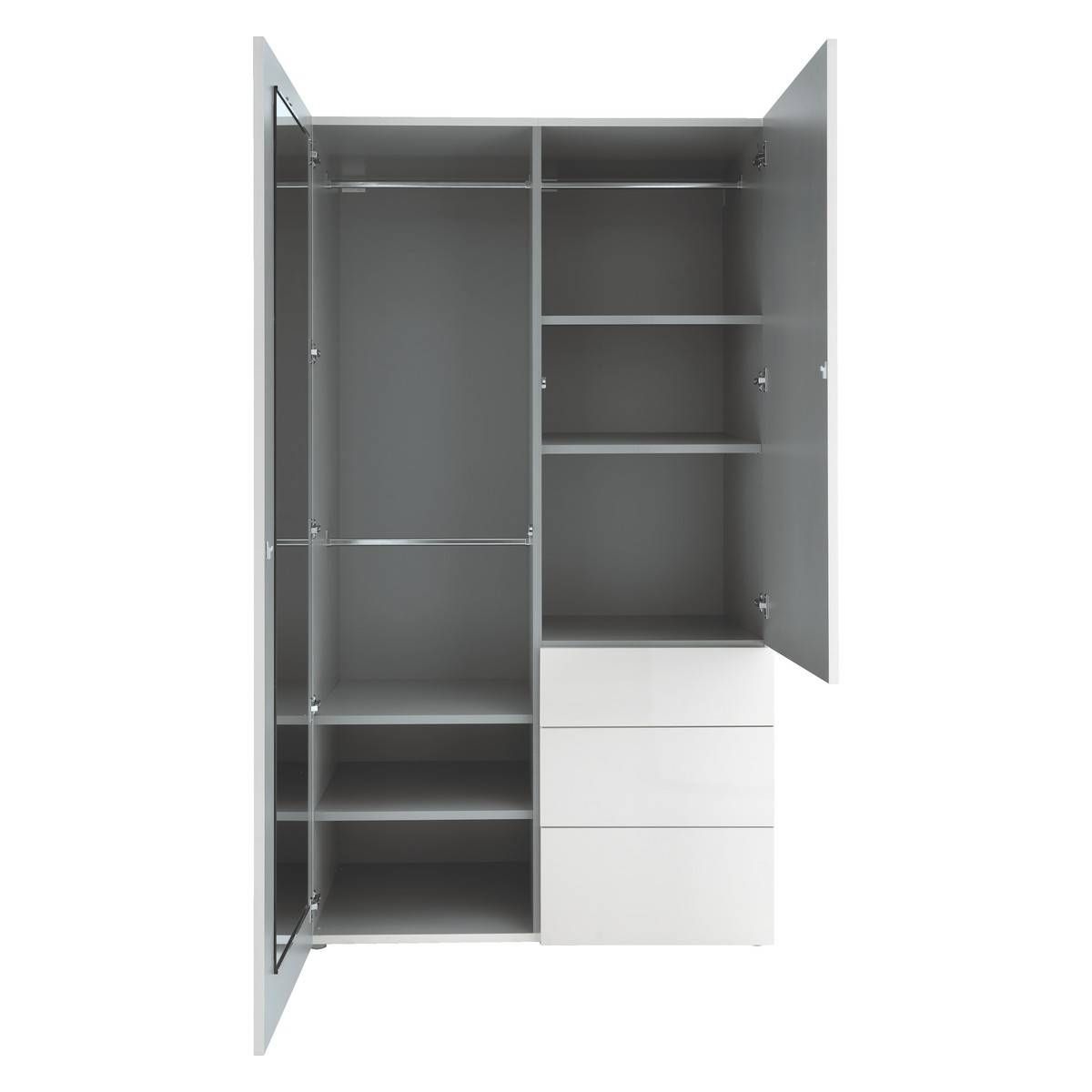 Perouse White 2 Door Wardrobe 120cm Width | Buy Now At Habitat Uk Throughout 2 Door Wardrobe With Drawers And Shelves (View 2 of 30)