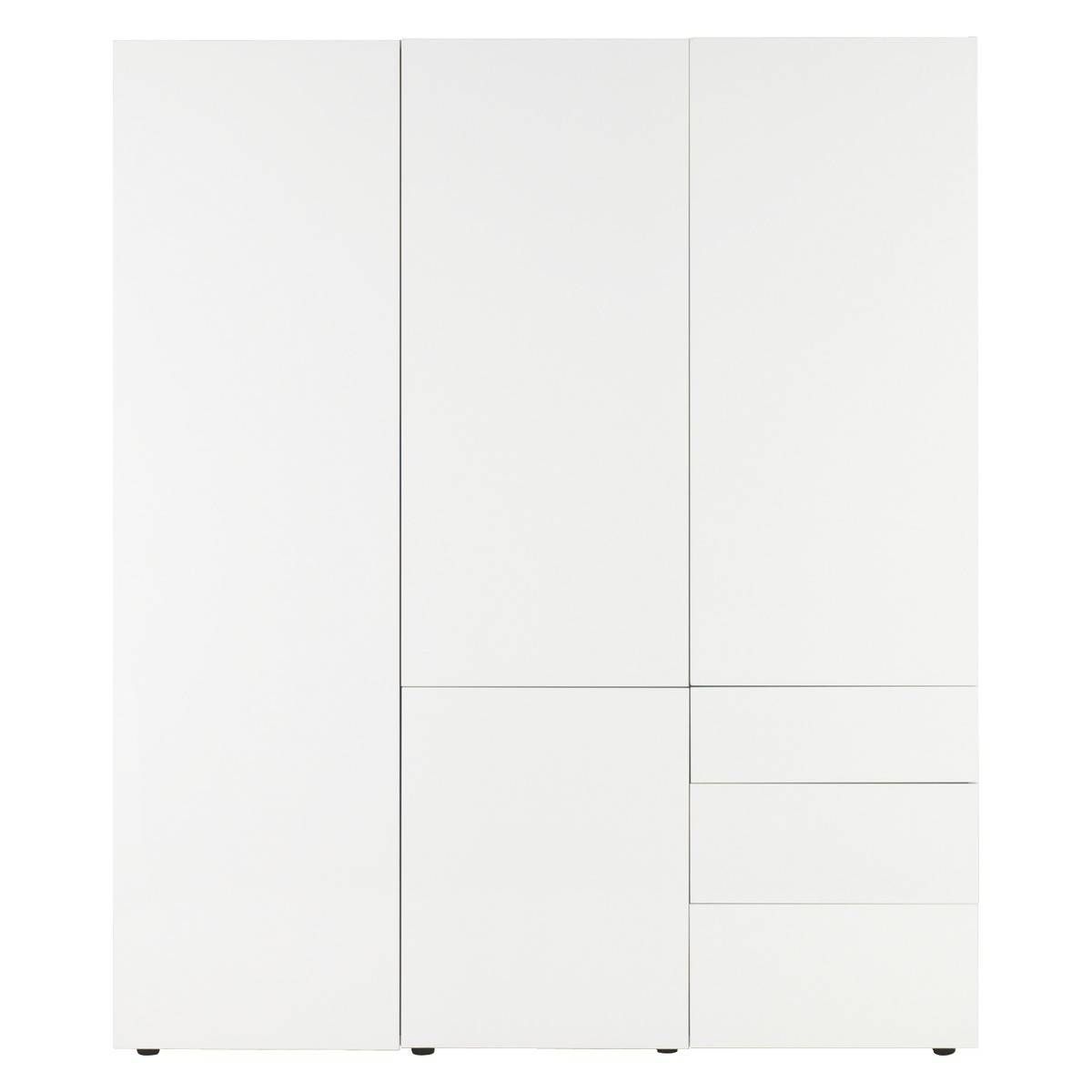 Perouse White 3 Door Wardrobe 180cm Width | Buy Now At Habitat Uk Intended For White Three Door Wardrobes (View 15 of 15)