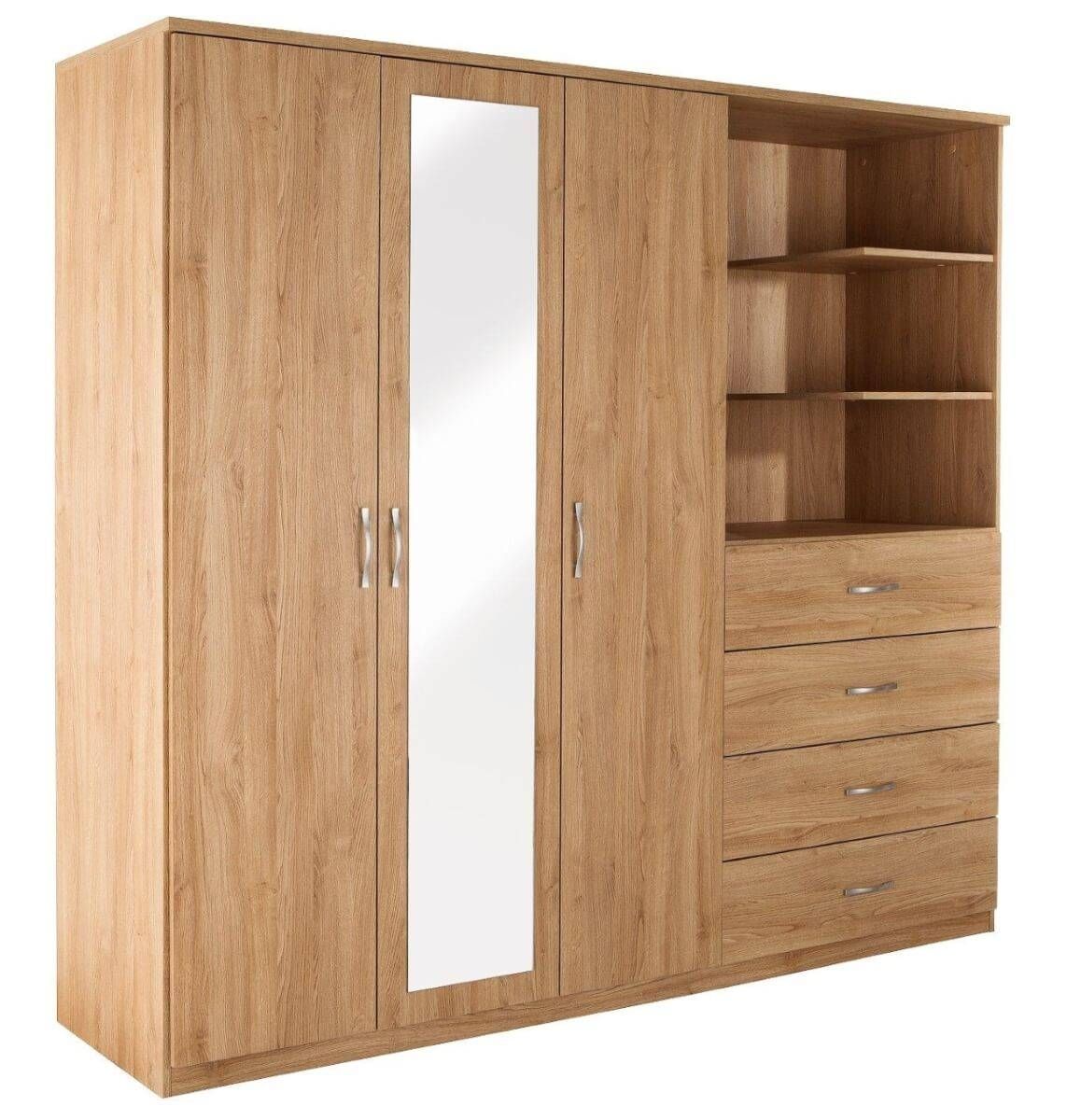 Peru 2, 3 And 4 Door Combination Wardrobes And A Single Door With 3 Door Wardrobe With Drawers And Shelves (View 7 of 30)