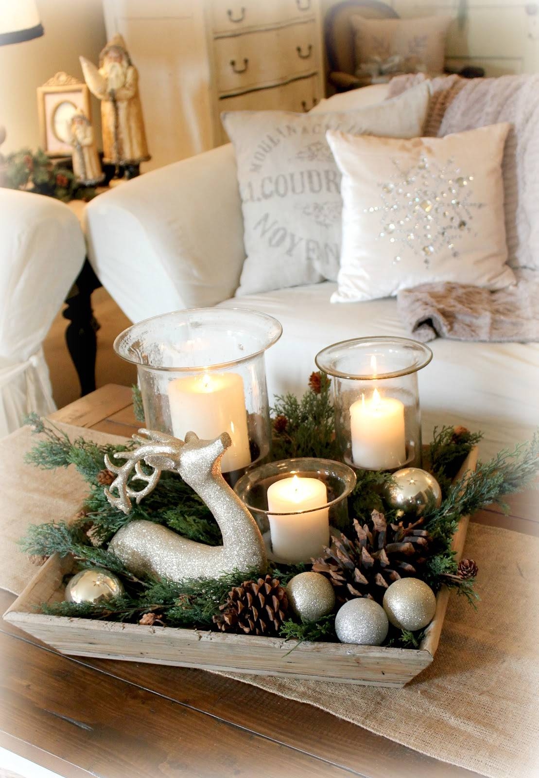 Pictures Of Coffee Tables Decorated For Christmas | Coffee Tables In Rustic Christmas Coffee Table Decors (Photo 1 of 30)