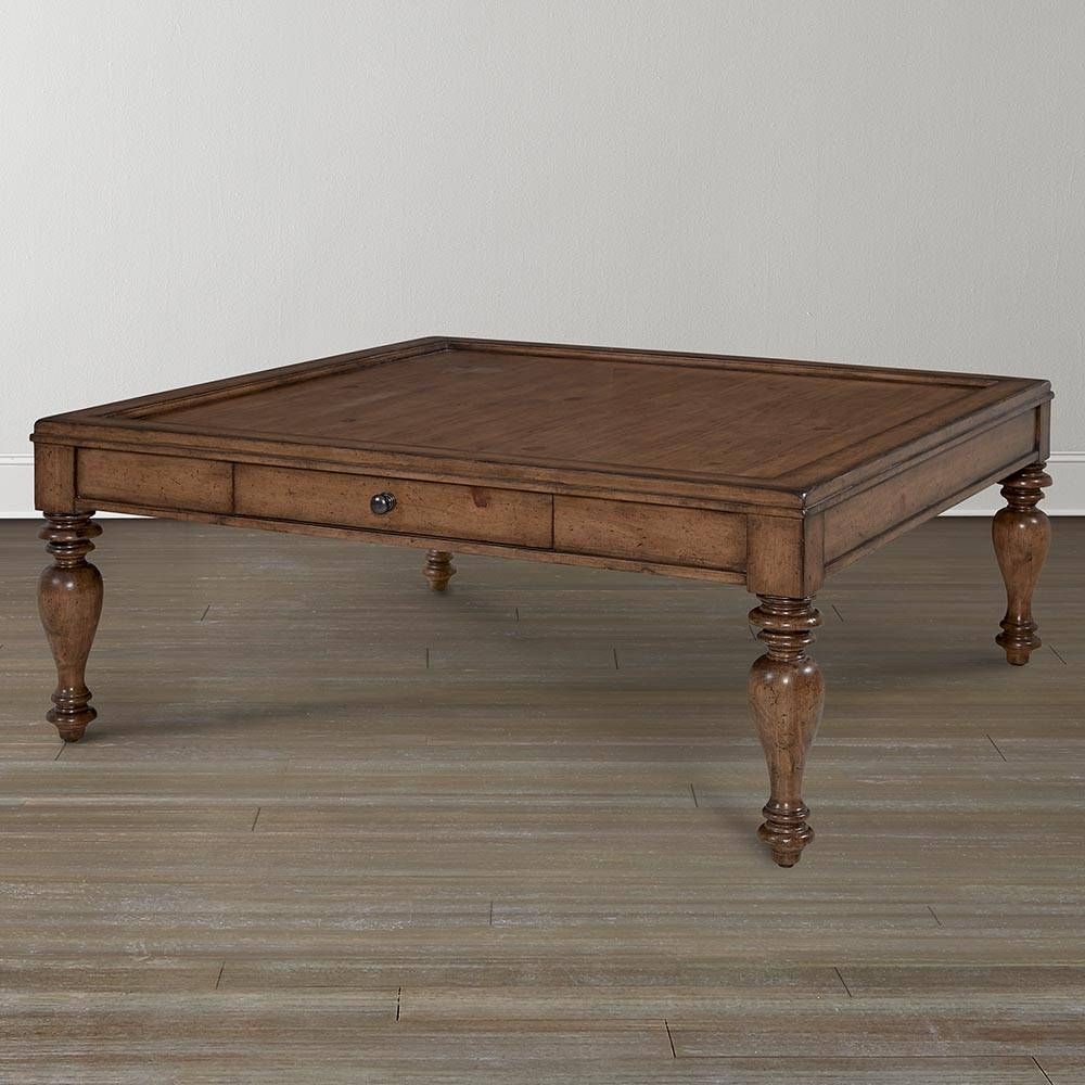 Pine Square Coffee Table In Antique Pine Coffee Tables (View 11 of 30)