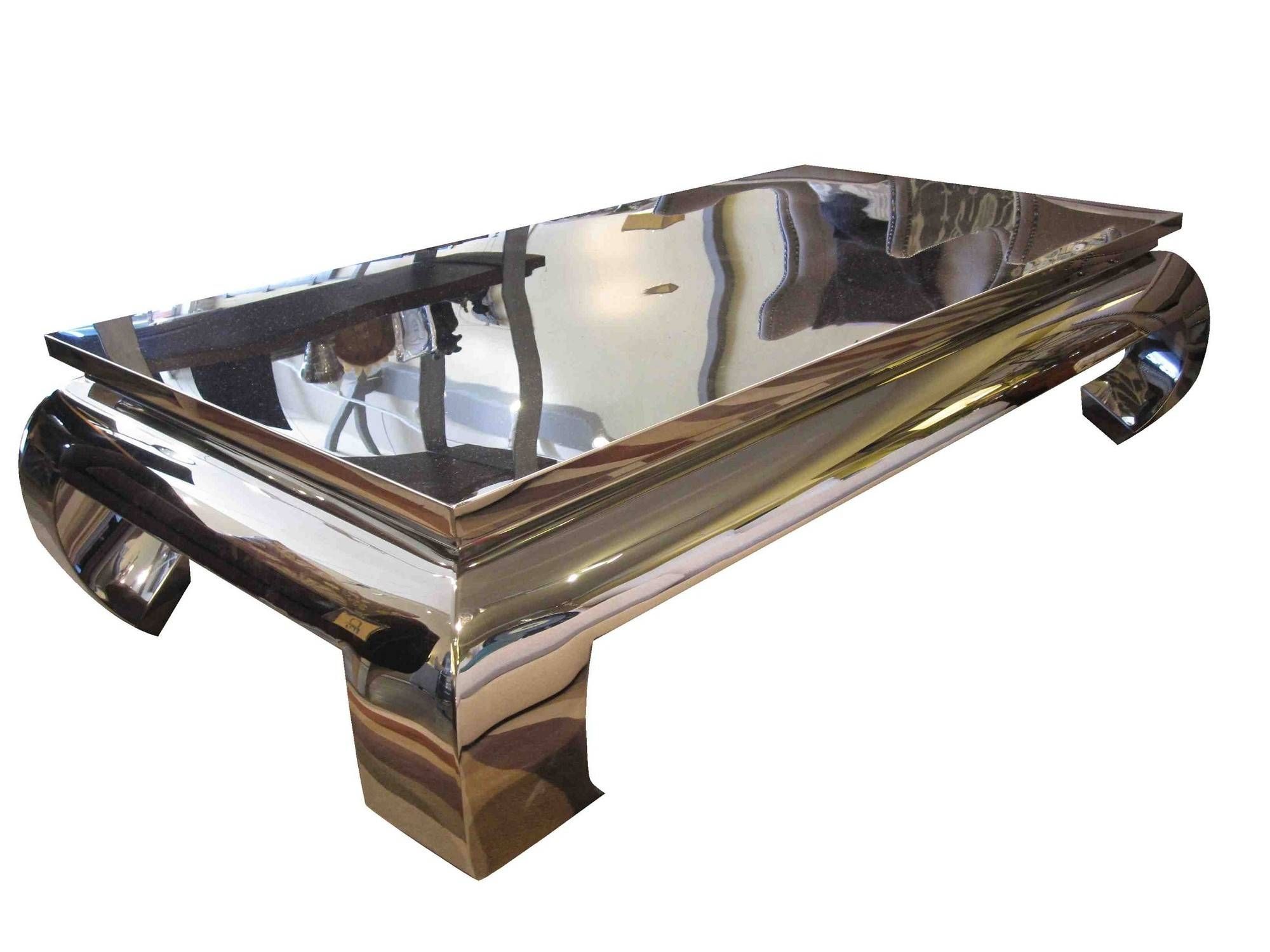Polished Stainless Steel Coffee Table Legs – Coffee Addicts Regarding Chrome Leg Coffee Tables (Photo 14 of 30)