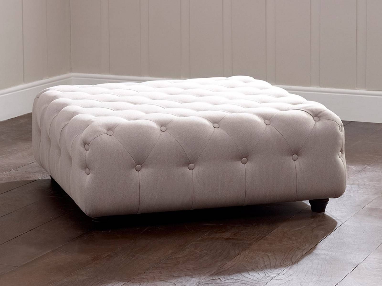 Poppy Upholstered Buttoned Footstool | Living It Up Intended For Upholstered Footstools (View 9 of 30)