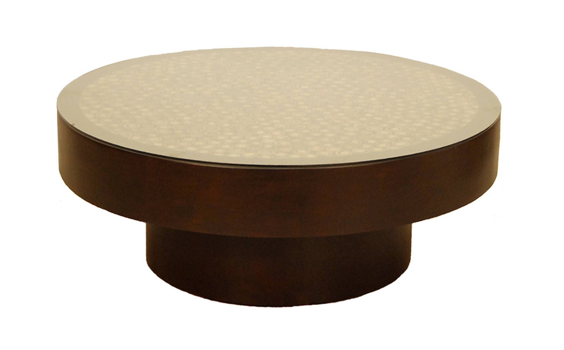 Popular Of Round Dark Wood Coffee Table With Barcelona Polished Within Large Round Low Coffee Tables (View 4 of 30)