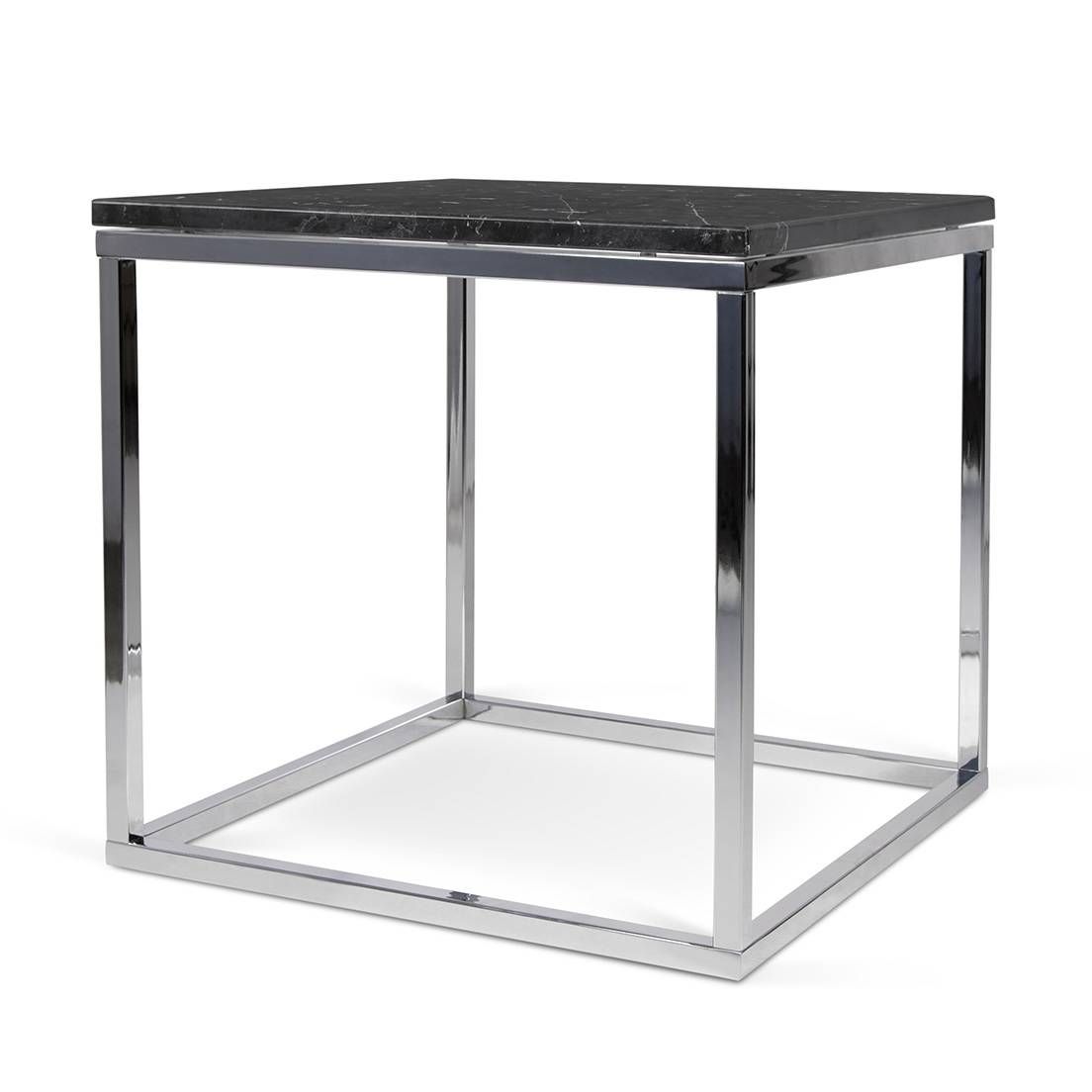 Prairie End Table | Black Marble Top | Chrome Legs, Tema Home With Regard To Coffee Tables With Chrome Legs (Photo 25 of 30)