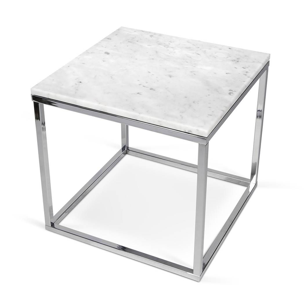 Prairie End Table | White Marble Top | Chrome Legs, Tema Home Regarding White And Chrome Coffee Tables (Photo 30 of 30)