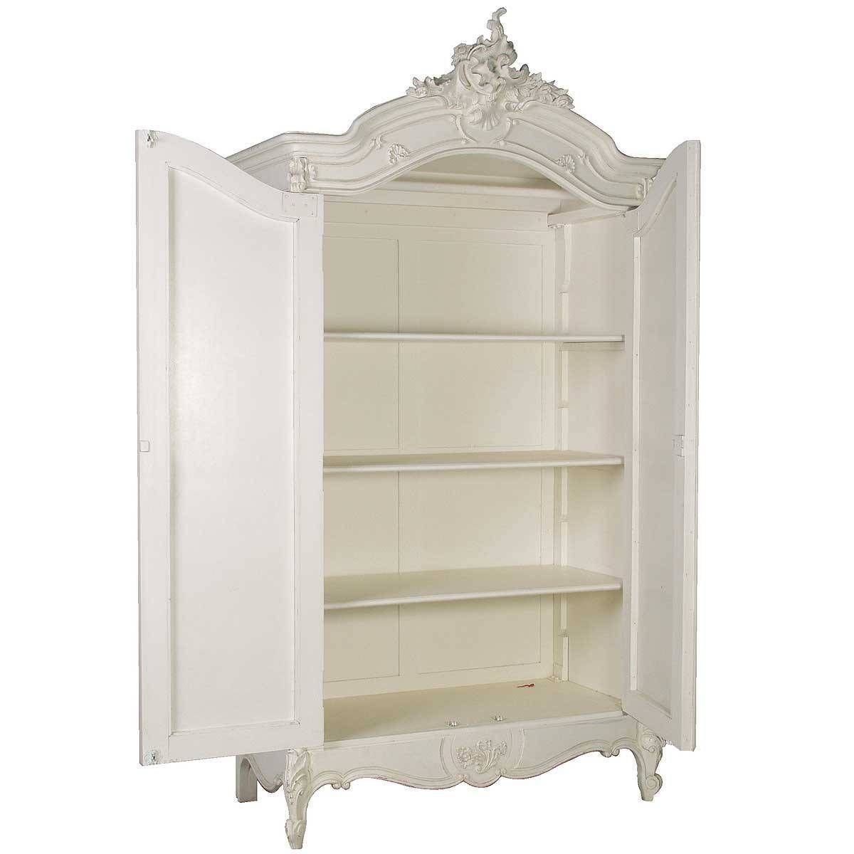 Provencal 2 Door Mirrored French Armoire | Armoire Regarding French Wardrobes (Photo 10 of 15)
