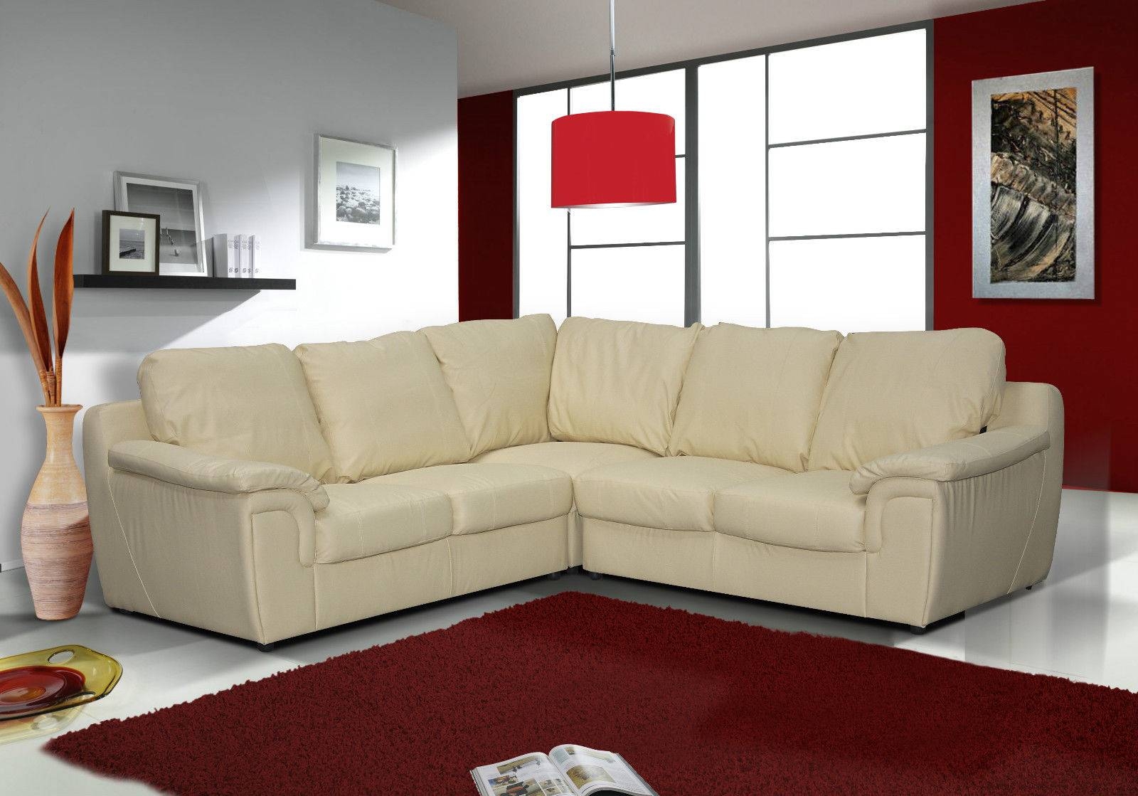 Real Leather Amy Corner Sofa Suite (black – Brown – Cream) – Uk Sofas Intended For Corner Sofa Leather (Photo 1 of 30)