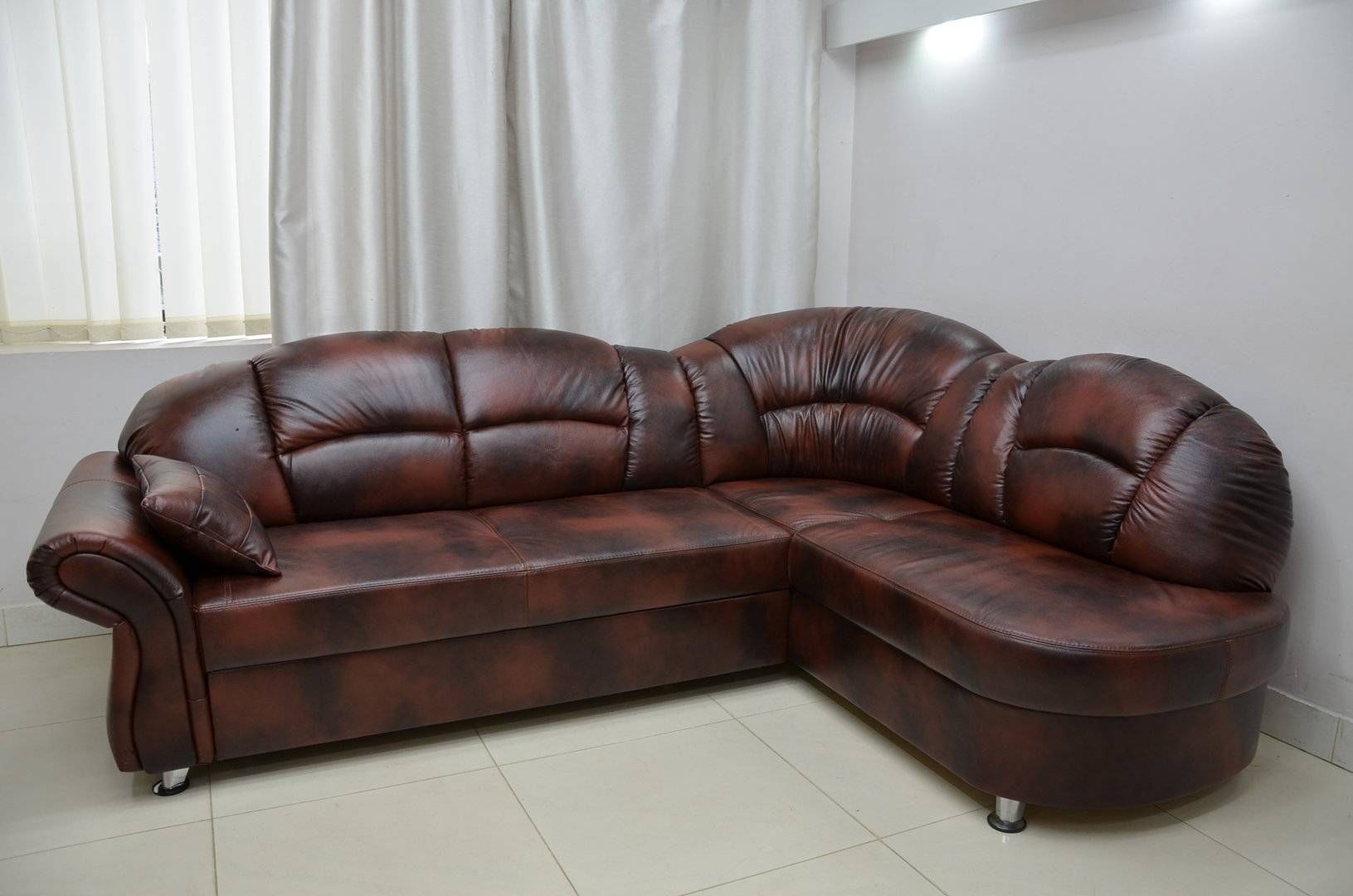 Real Leather Corner Sofa Bed Romero, Real Leather All Over Regarding Corner Sofa Leather (View 14 of 30)