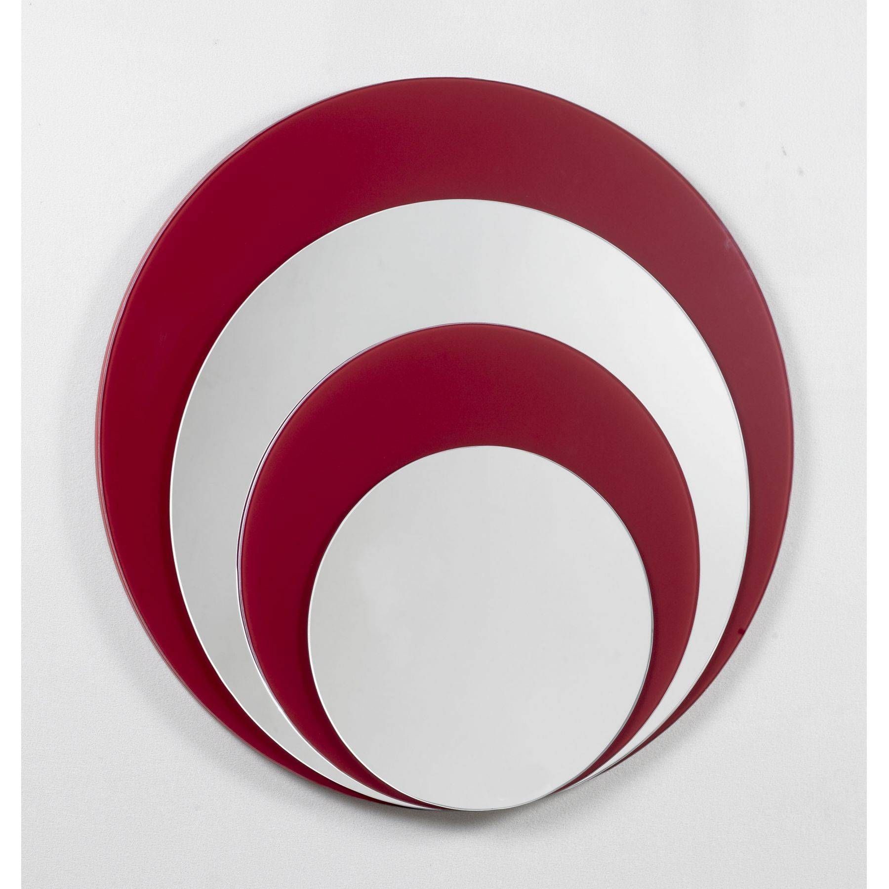 Red Circle Mirror 2 – Miscellaneous From Homesdirect 365 Uk Throughout Red Mirrors (View 1 of 25)