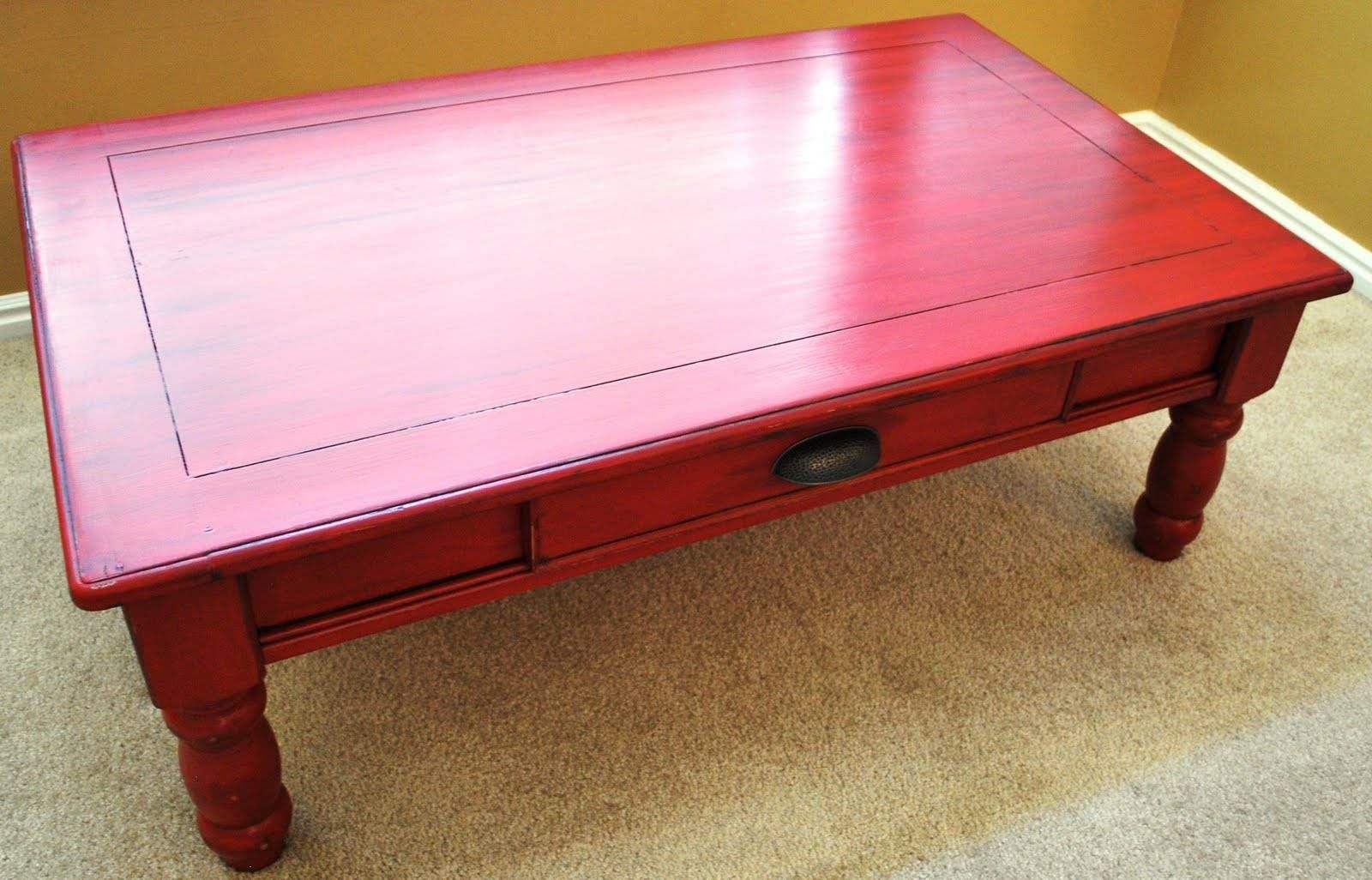 Red Painted Coffee Table Design Ideas Tables For Sal / Thippo Intended For Red Round Coffee Tables (View 7 of 30)