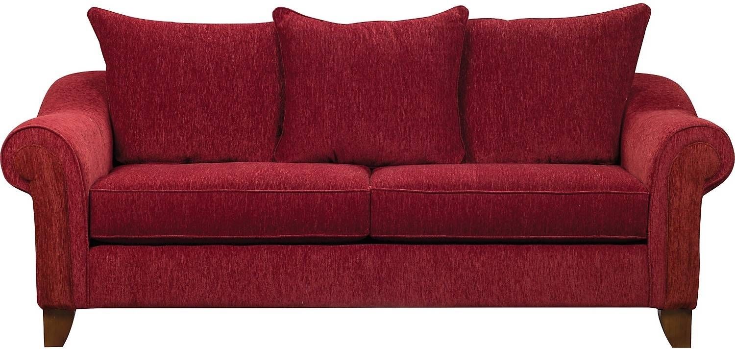 Reese Chenille Sofa – Red | The Brick Pertaining To Brick Sofas (Photo 5 of 30)