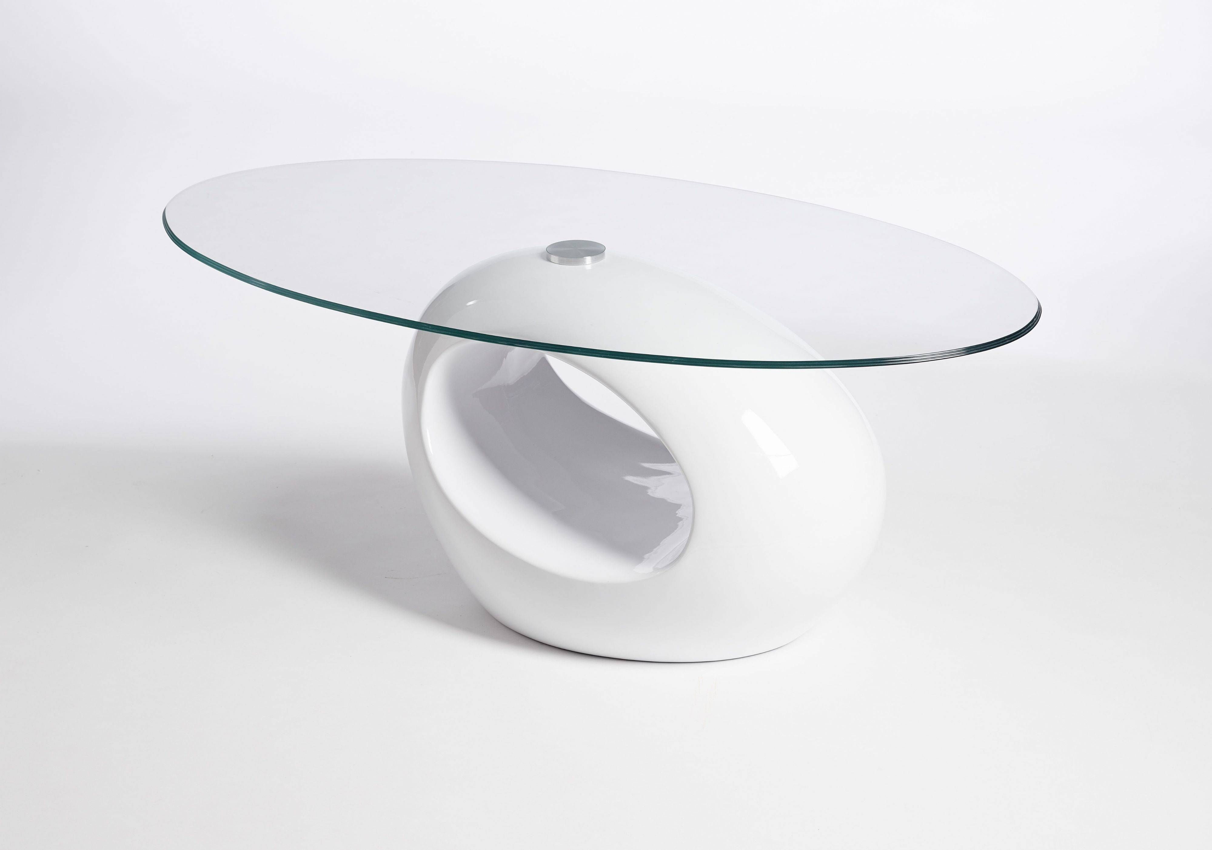 Retro Designed Oval Coffee Table (black Clear) | Ukcoffeetables Throughout Retro White Coffee Tables (View 12 of 30)