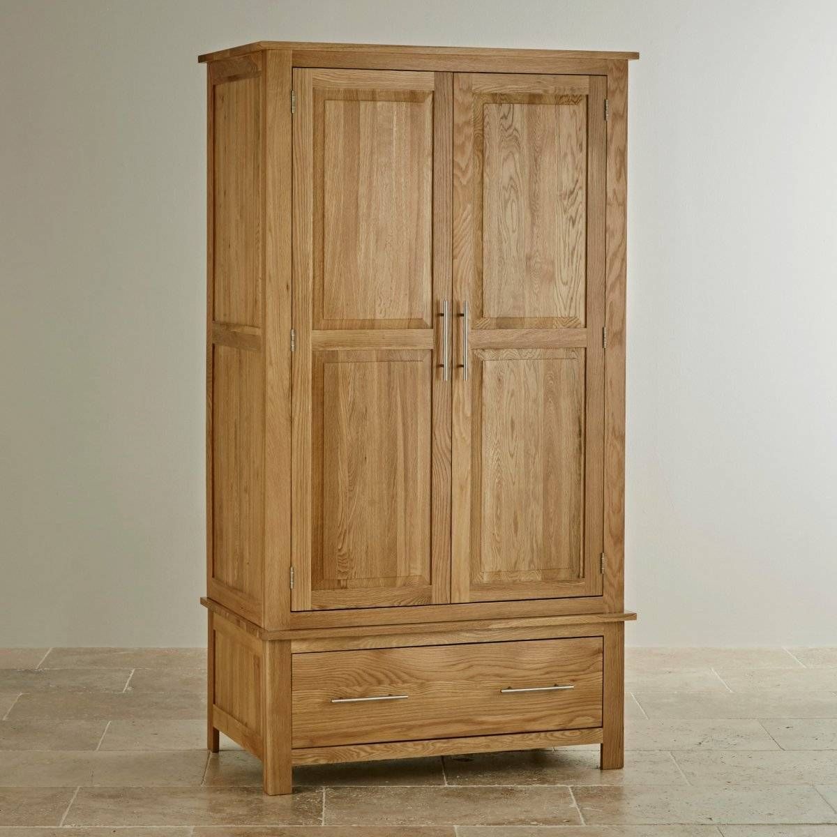 Rivermead Natural Solid Oak Double Wardrobe | Bedroom Furniture In Cheap Solid Wood Wardrobes (View 11 of 15)