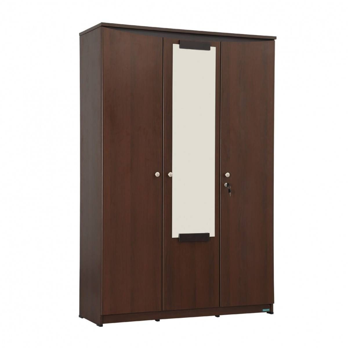 Riya 3 Door Wardrobe With Mirror | Damro Pertaining To 3 Door Wardrobes (View 11 of 15)