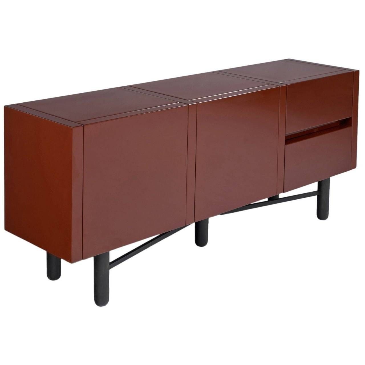 Roche Bobois Red Lacquered High Gloss Sideboard For Sale At 1stdibs Inside White High Gloss Sideboards (View 18 of 30)