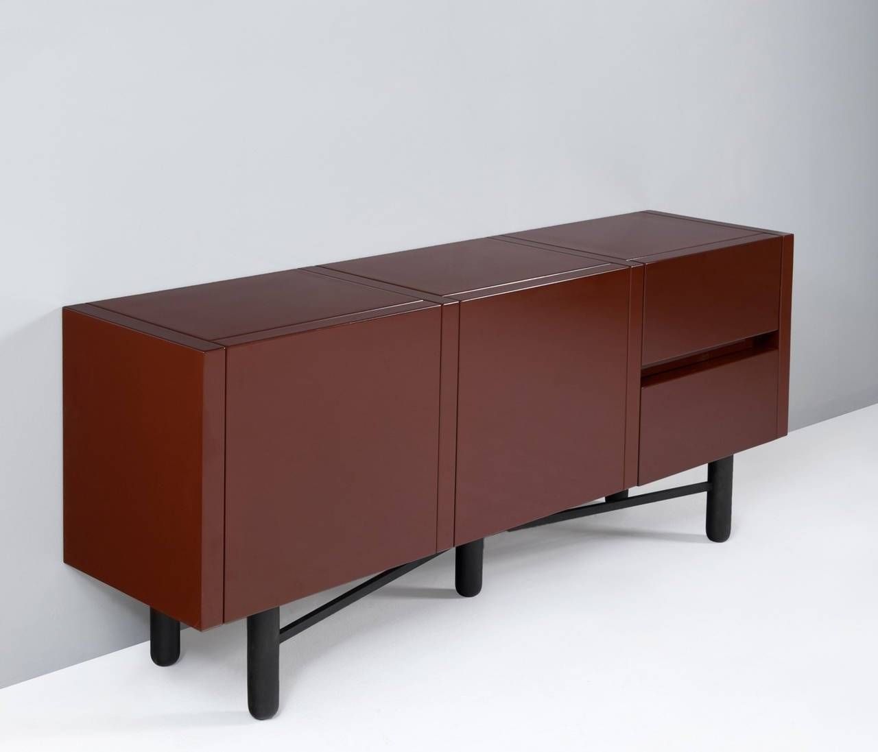 Roche Bobois Red Lacquered High Gloss Sideboard For Sale At 1stdibs Intended For High Gloss Black Sideboards (View 16 of 30)