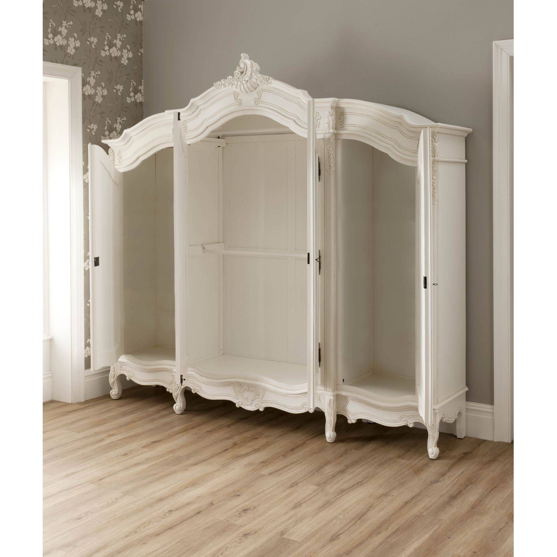 Rochelle 4 Door Antique French Wardrobe Throughout French Armoires And Wardrobes (View 2 of 15)