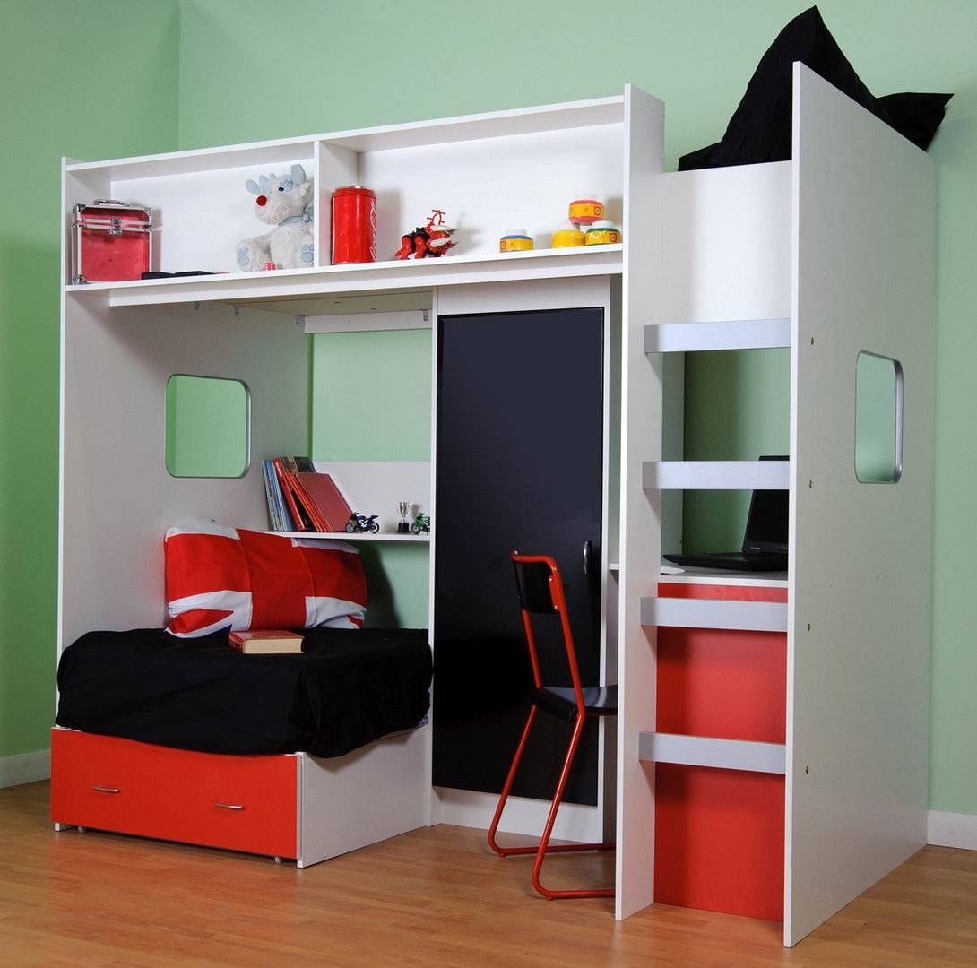 Roland Childrens High Sleeper Loft Bed Inside High Sleeper With Desk And Sofa Bed (View 21 of 30)