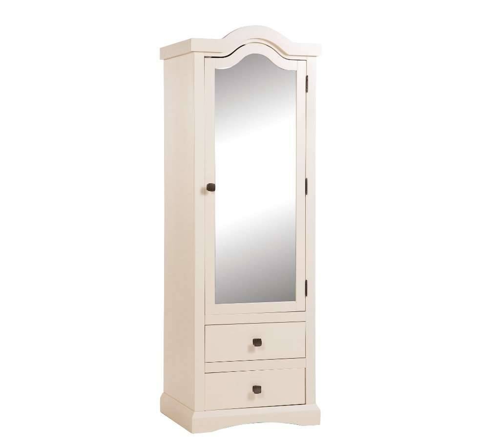 Room4 Quebec Cream 1 Door Single Mirror Wardrobe With Cream Single Wardrobes (Photo 1 of 15)