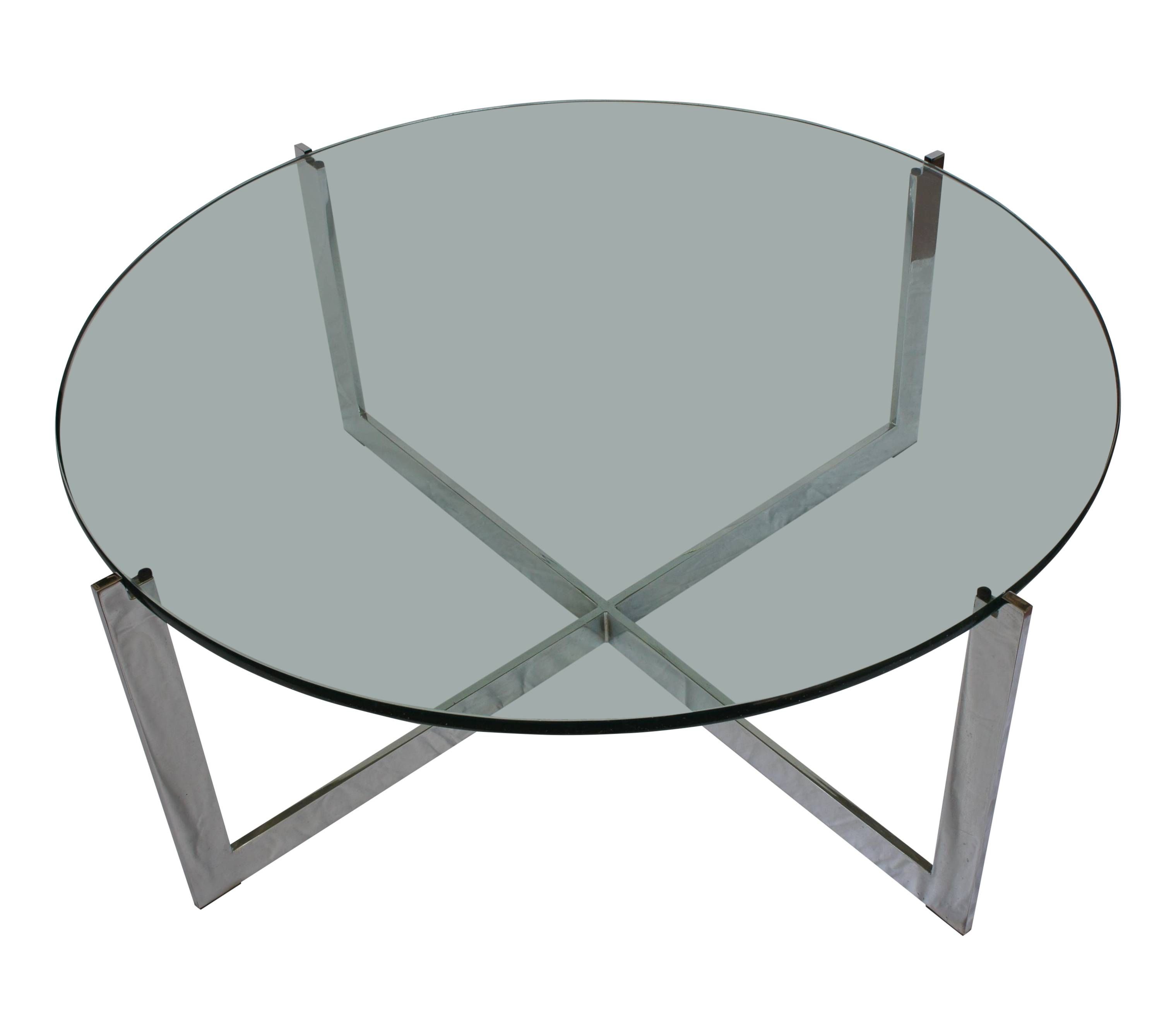Round Black Glass And Chrome Coffee Table | Coffee Tables Decoration With Chrome Glass Coffee Tables (View 21 of 30)