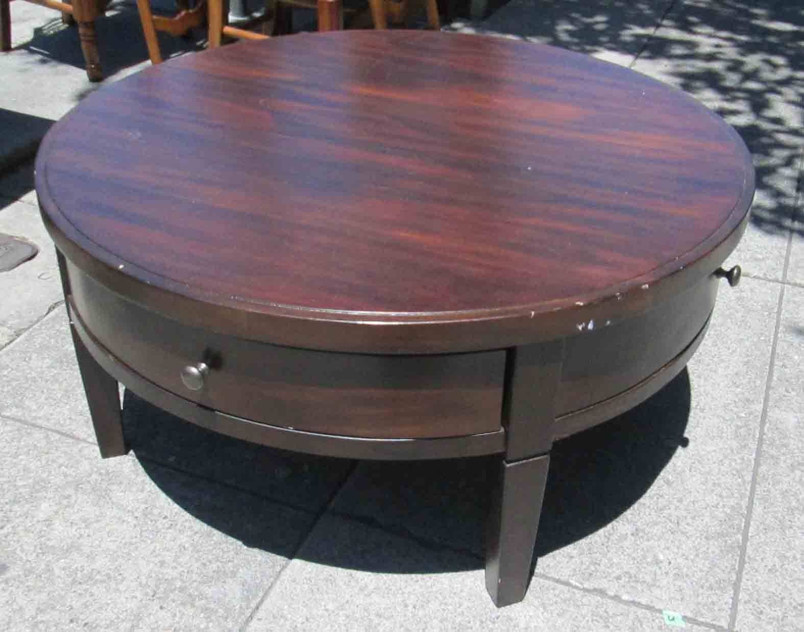Round Coffee Table With Drawer | Timconverse Throughout Round Coffee Tables With Drawers (View 1 of 30)